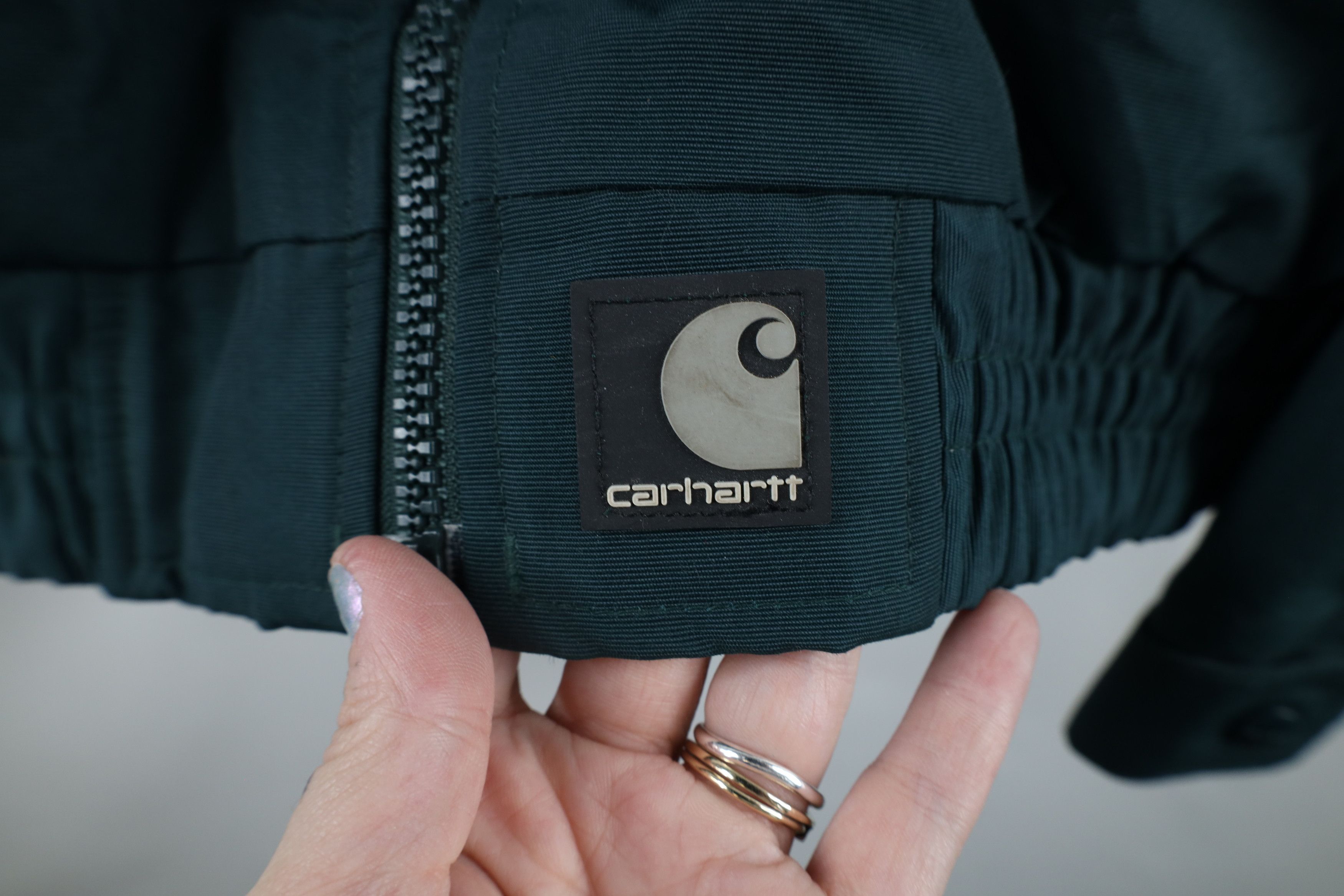 Carhartt × Vintage Vintage Carhartt Spell Out Lined Bomber Jacket Hunter Green Size US XXL / EU 58 / 5 - 6 Thumbnail