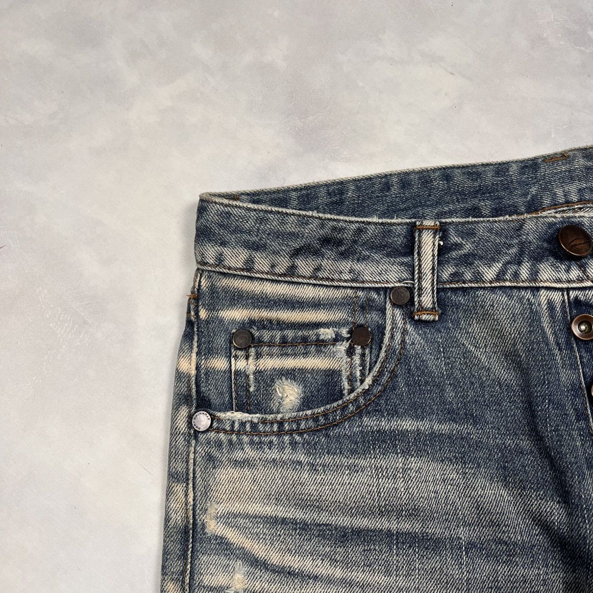 Japanese Brand Vtg Selvedge Denim Pants Buckel Back Stunning Lure Size US 29 - 6 Thumbnail