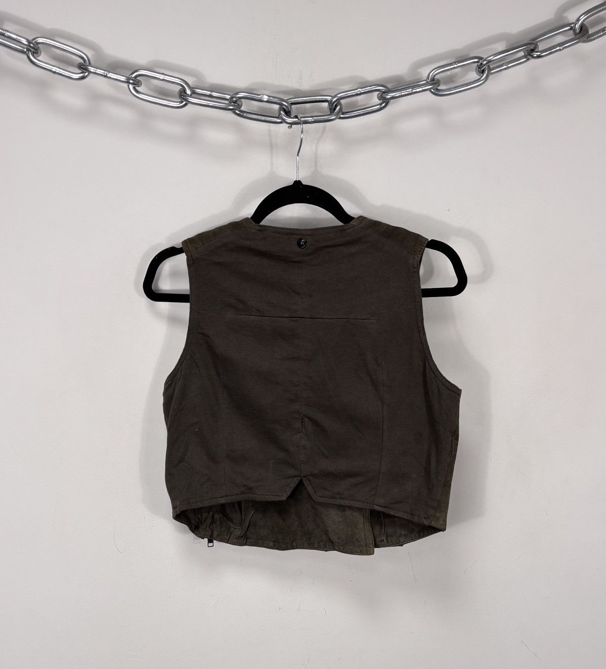 Diesel Diesel L-Zoe NWT Women’s Olive Green Leather Vest Jacket Size S / US 4 / IT 40 - 17 Thumbnail