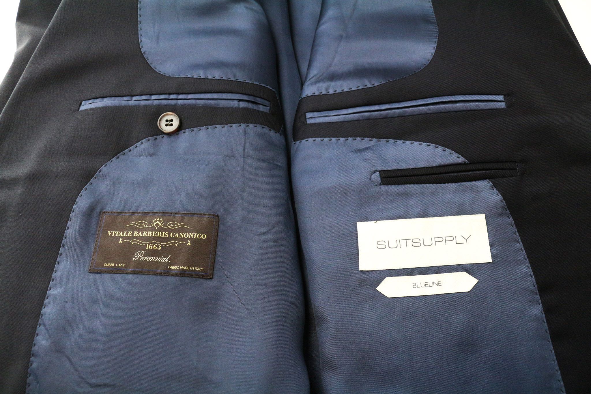 Suitsupply LAZIO UK52R Blueline Blue Wool 2 Piece Suit 75765 Size 36R - 8 Thumbnail