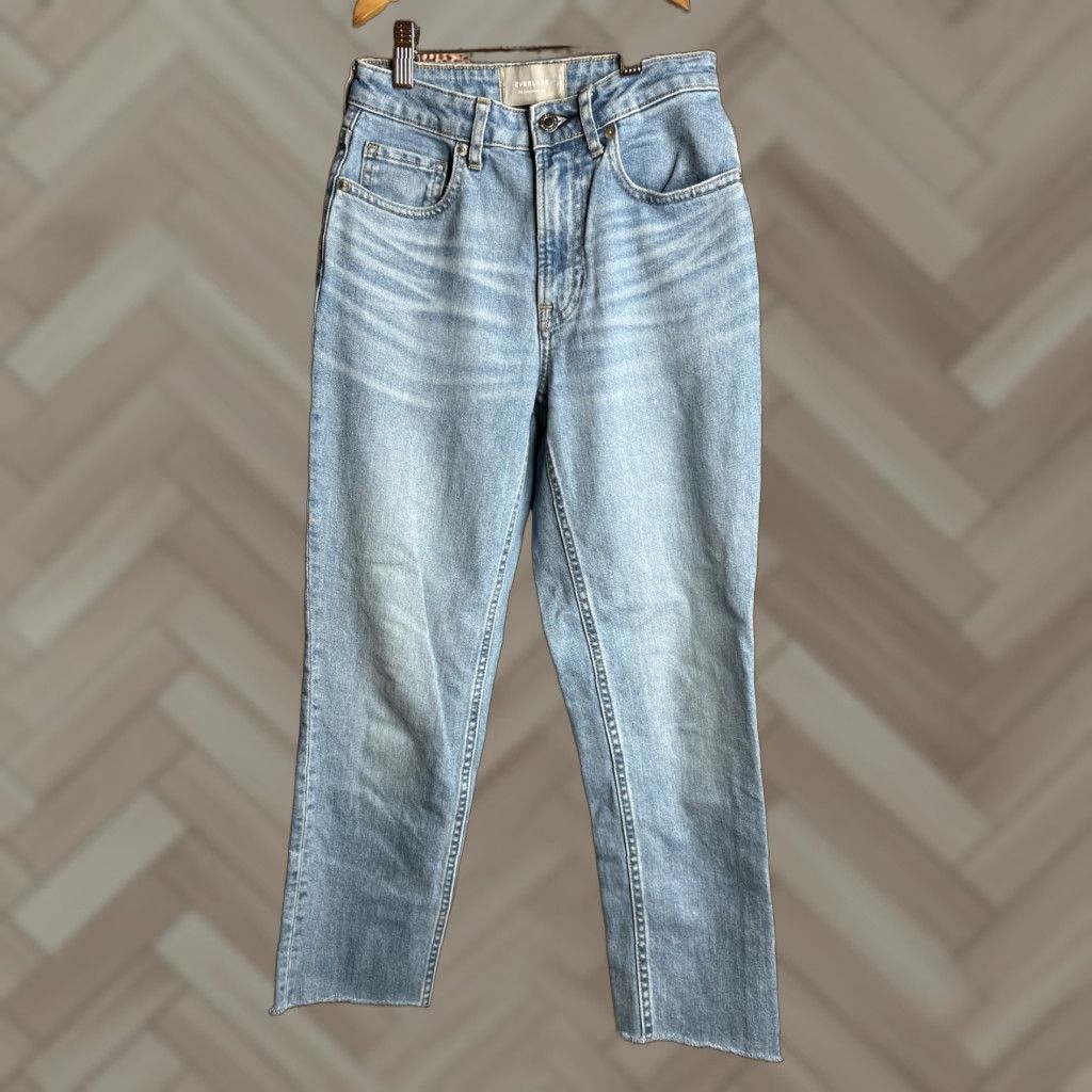 Everlane VINTAGE Womens EVERLANE The Curvy Cheeky Denim Jeans 24 Crop Light Wash Lot of 2 Size 42" / US 20 - 1 Thumbnail