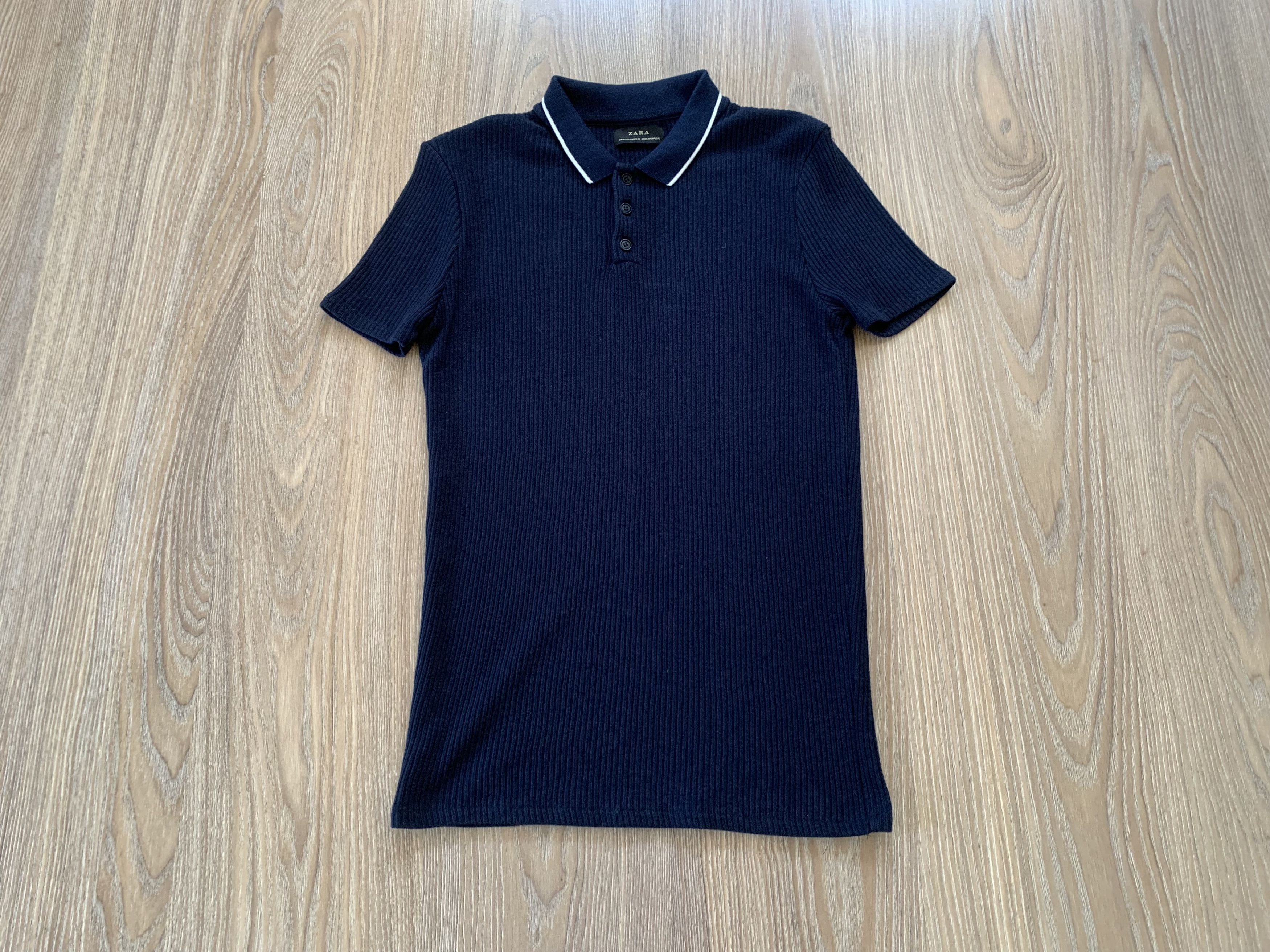 Zara Zara Blue Cotton Polo T-Shirt Size US M / EU 48-50 / 2 - 2 Thumbnail