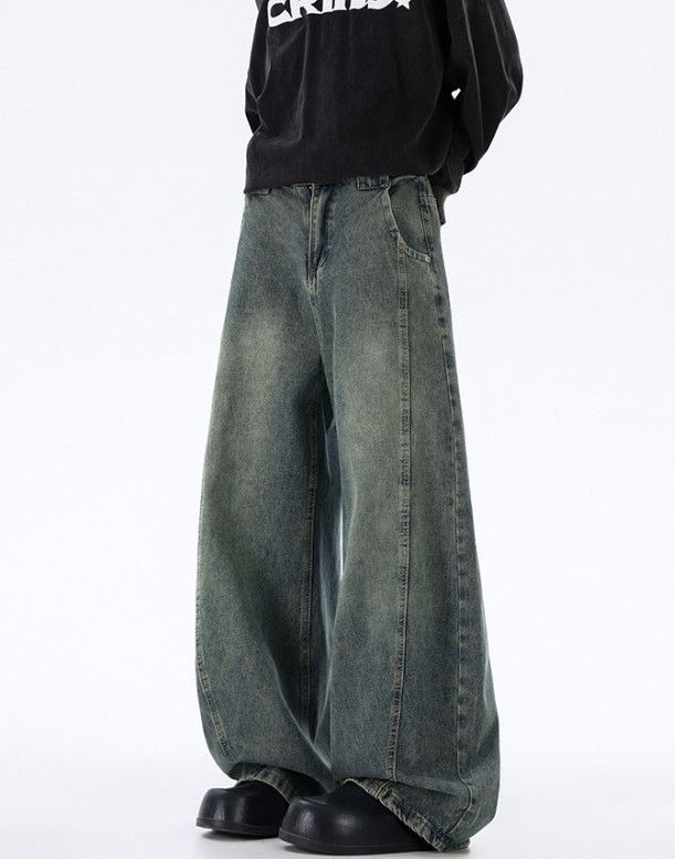 Vintage Japanese style retro distressed patchwork straight leg jeans Size US 32 / EU 48 - 5 Thumbnail
