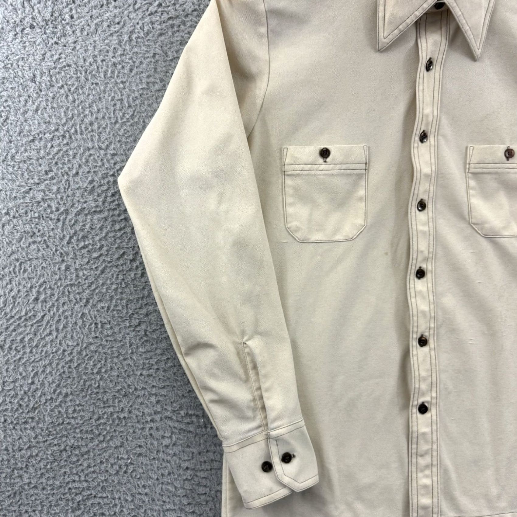 Arrow VINTAGE Arrow Doubler Shirt Mens Medium Beige Long Sleeve 70s Button Up Western Size US M / EU 48-50 / 2 - 4 Thumbnail