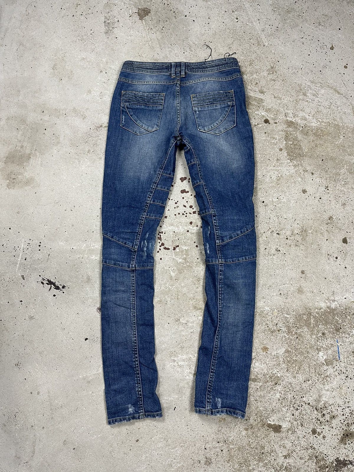 Designer × Japanese Brand By Marlene Birger Denim Biker Moto Jeans Pants Size US 29 - 2 Thumbnail