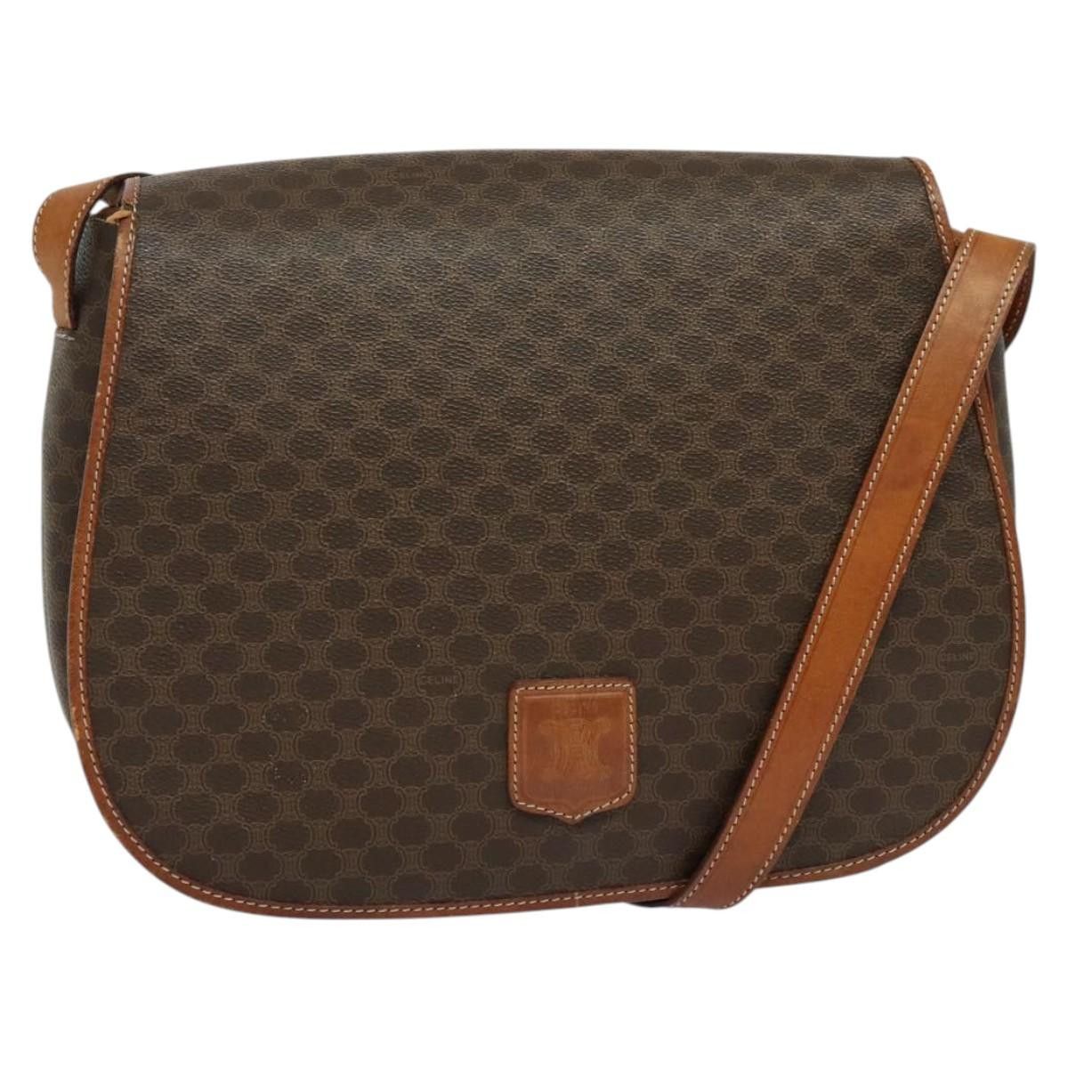 Celine CELINE Macadam Canvas Shoulder Bag Pvc Leather Brown Gold Size ONE SIZE - 1 Thumbnail