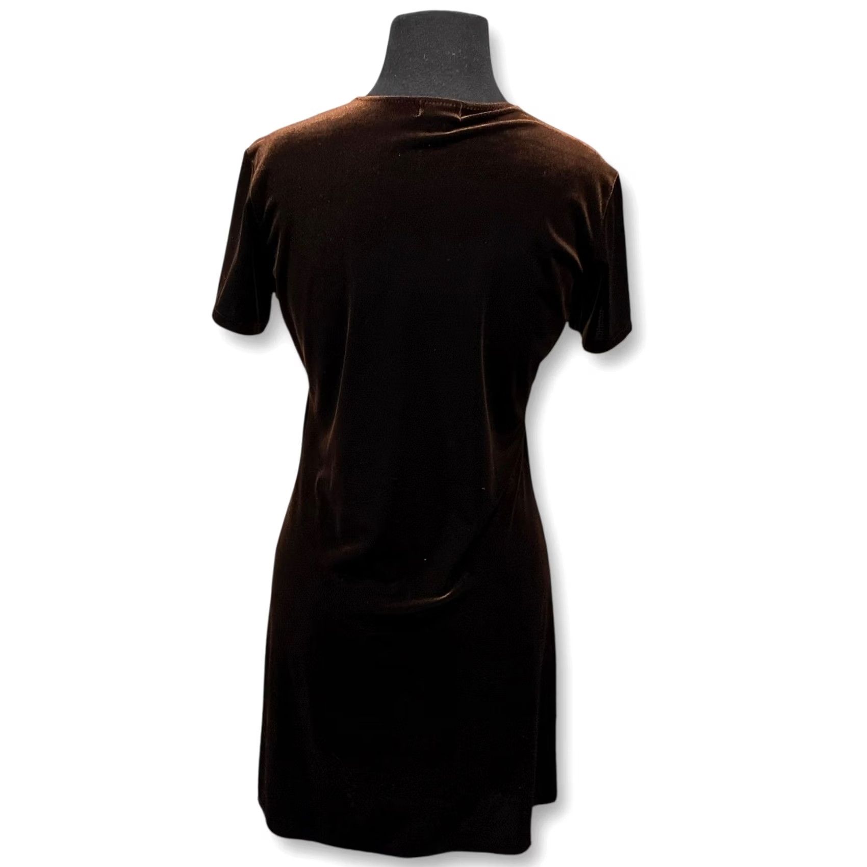 J.Crew EUC J. Crew Brown Velvet Short Sleeve Knee Length Sheath Dress Women's M Size 32" / US 10 / IT 46 - 2 Thumbnail