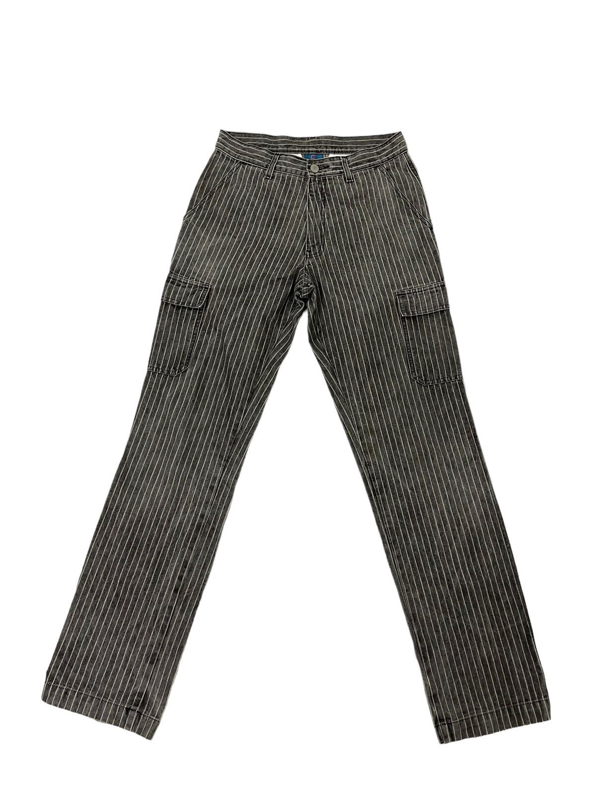 image of Hype Cargo Jeans Striped Rageblue Japan Regular 77 in Faded Black, Men's (Size 30)