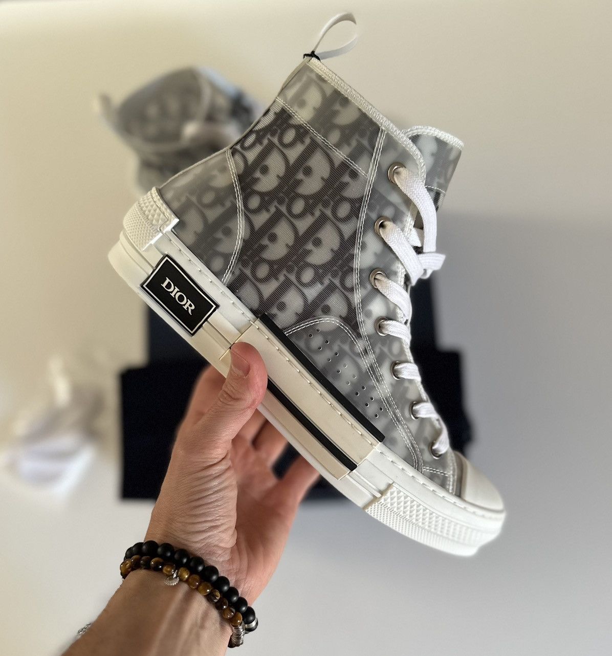 Dior Dior B23 High Top Logo Oplique Black/White Size US 7 / EU 40 - 1 Thumbnail
