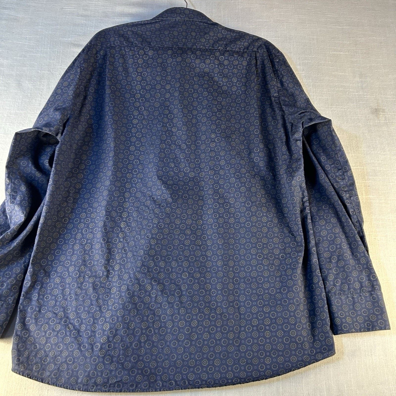 Haupt Haupt Dress Shirt Mens L 41/42~16.5 Blue Geo Abstract Casual Size US L / EU 52-54 / 3 - 8 Thumbnail