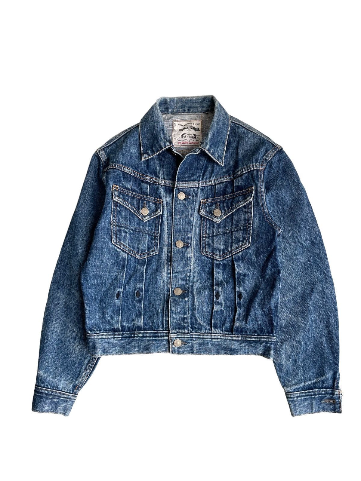 Momotaro Jeans Indigo Denim Based Pherrows 🇯🇵 Type 3 Trucker Jacket Size US S / EU 44-46 / 1 - 1 Thumbnail