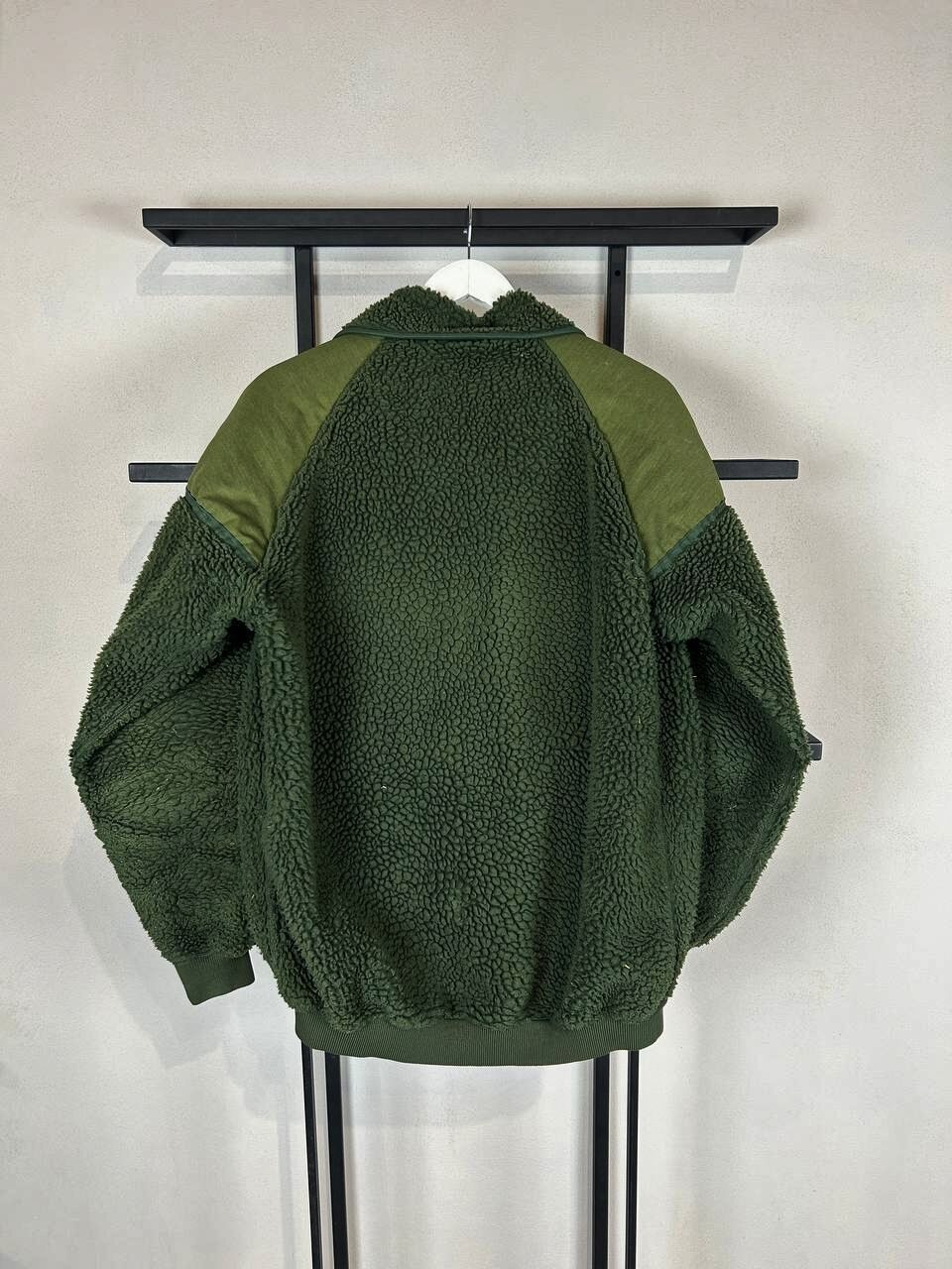 Japanese Brand Sherpa Fleece Jacket Military Style Panelled Green Zip Size US XL / EU 56 / 4 - 5 Thumbnail