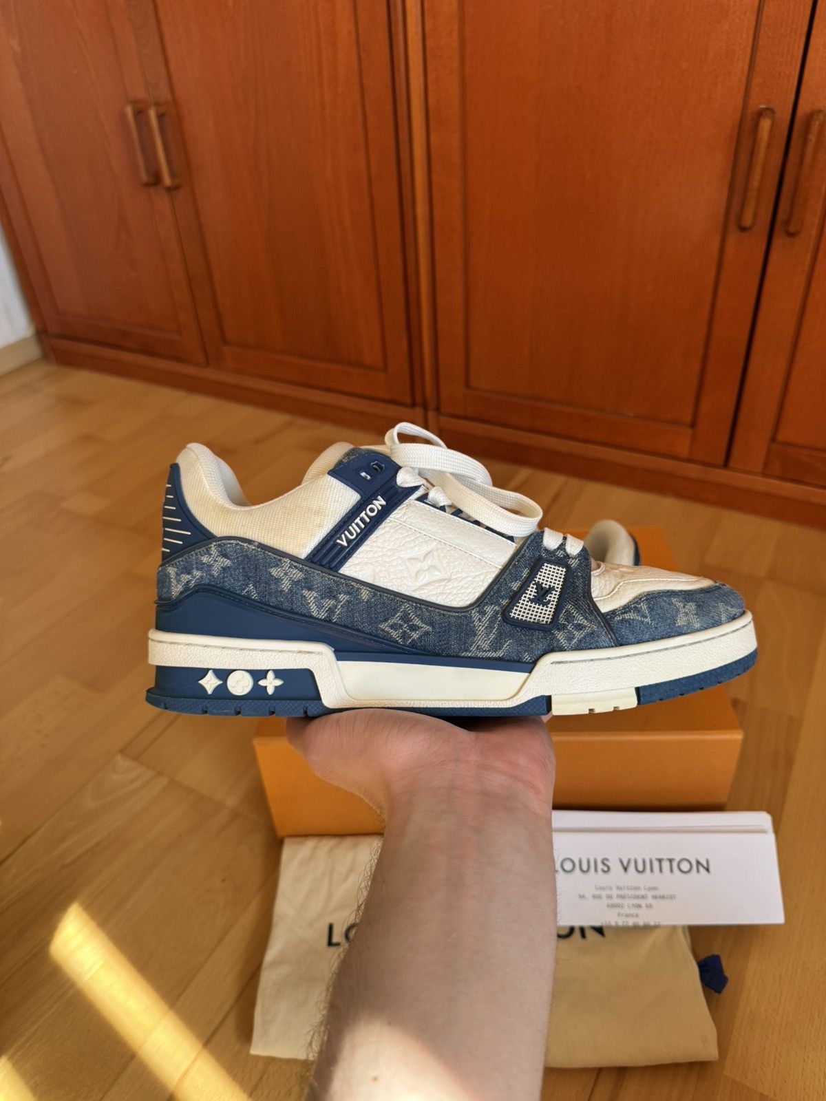 Louis Vuitton Louis Vuitton LV Trainer Blue Denim Size US 8.5 / EU 41-42 - 3 Thumbnail