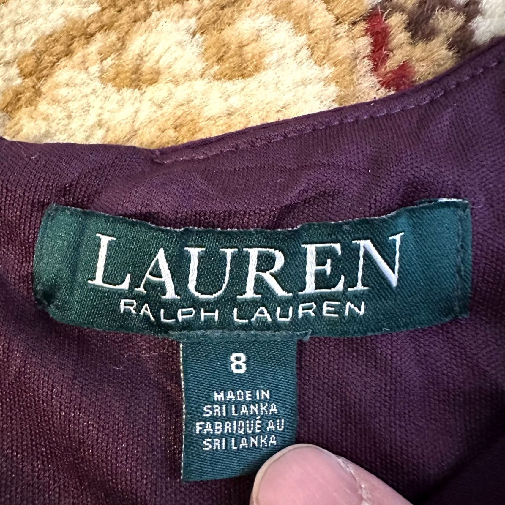 Ralph Lauren Lauren Ralph Lauren Dress Womens 8 Dark Purple Short Sleeve Polyester Size 30" / US 8 / IT 44 - 4 Thumbnail