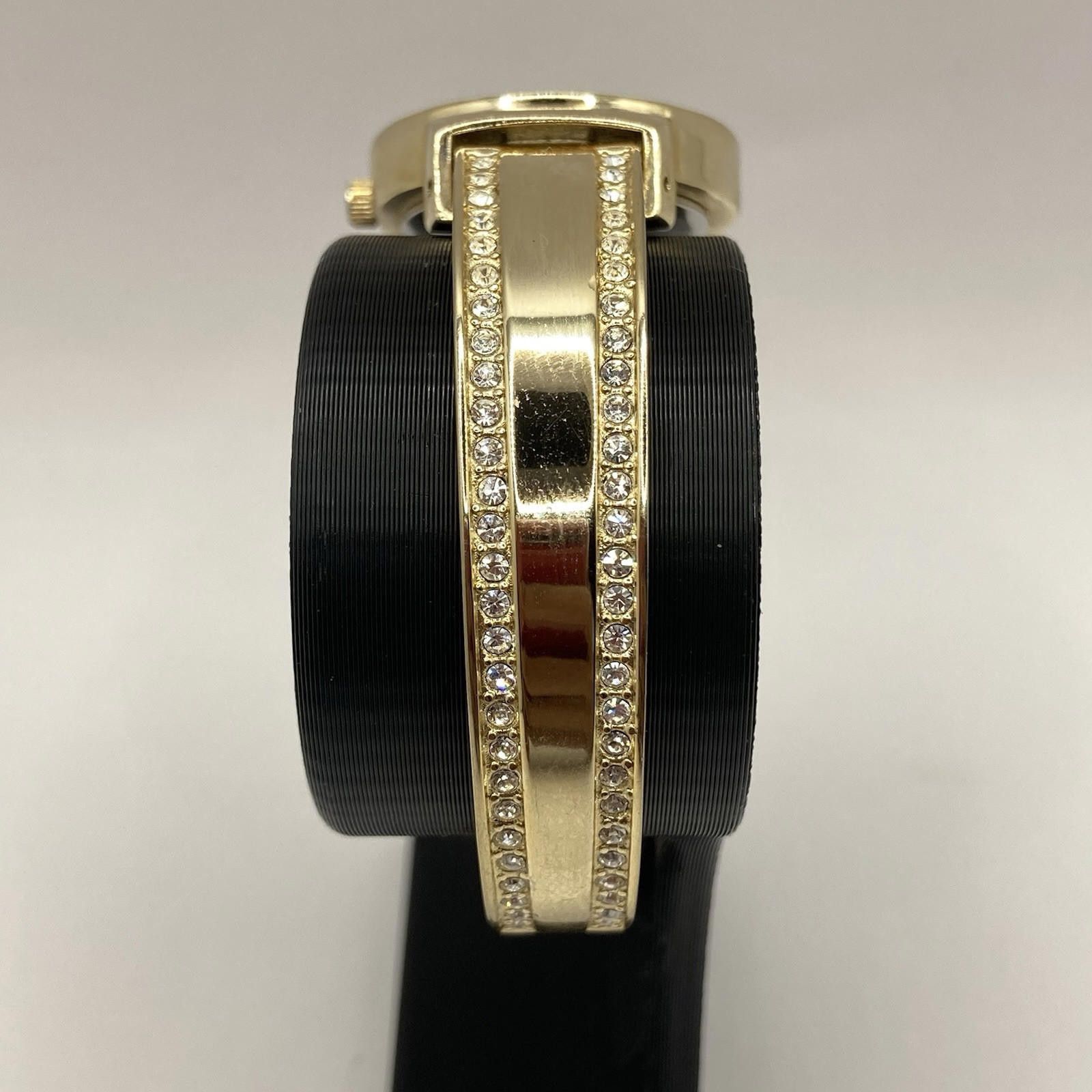 Designer Working Women’s Gold Tone Sparkle Bezel Gossip Bangle Watch Size ONE SIZE - 5 Thumbnail