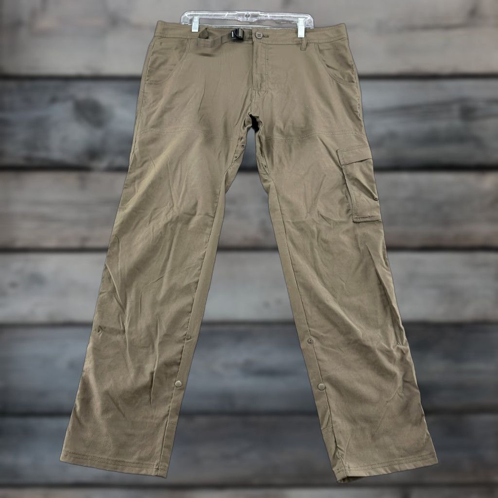 Prana prAna Pants Mens 38x32 Brown Cargo Slim Fit Hiking Outdoors Zion II Nylon Belted Pants Brown Slim Cargo Outdoor Hiking Mens 38x32 Size US 38 / EU 54 - 1 Thumbnail