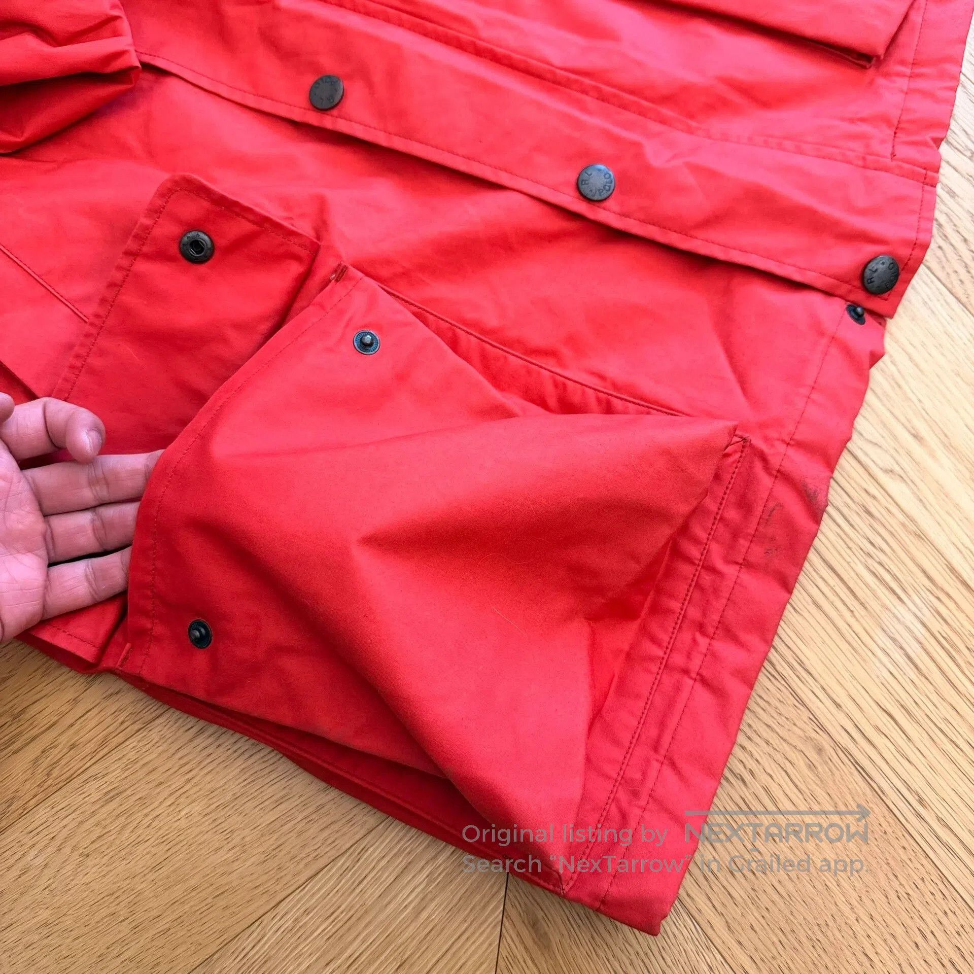 RLX Ralph Lauren Vintage Heavy Waxed Outdoor Hooded Jacket. Size US M / EU 48-50 / 2 - 8 Thumbnail