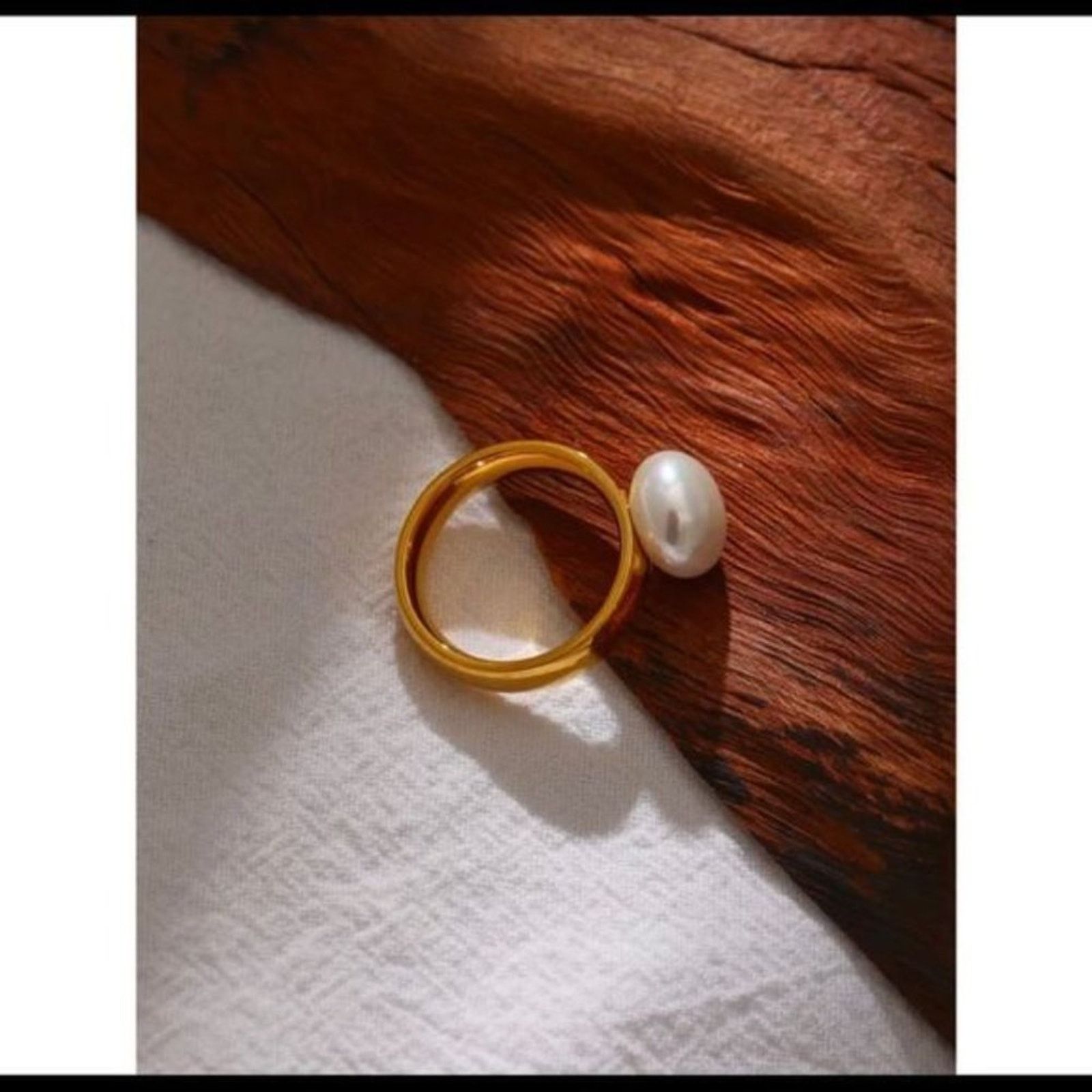 Other New 18k Gold Pearl Ring 6, 7, 8 Size ONE SIZE - 4 Thumbnail