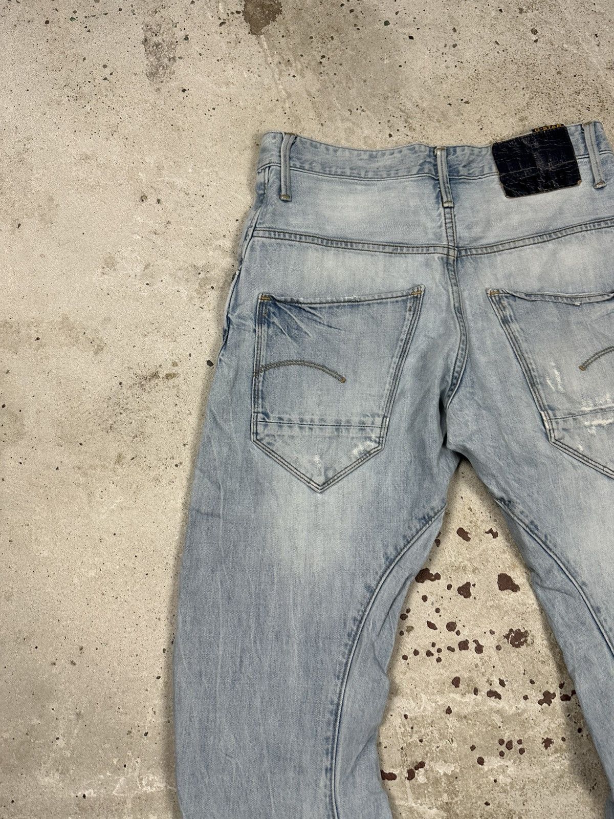 G-Star Vintage Y2K G Star Raw Distressed Blue Loose Tapered Size US 30 / EU 46 - 14 Thumbnail