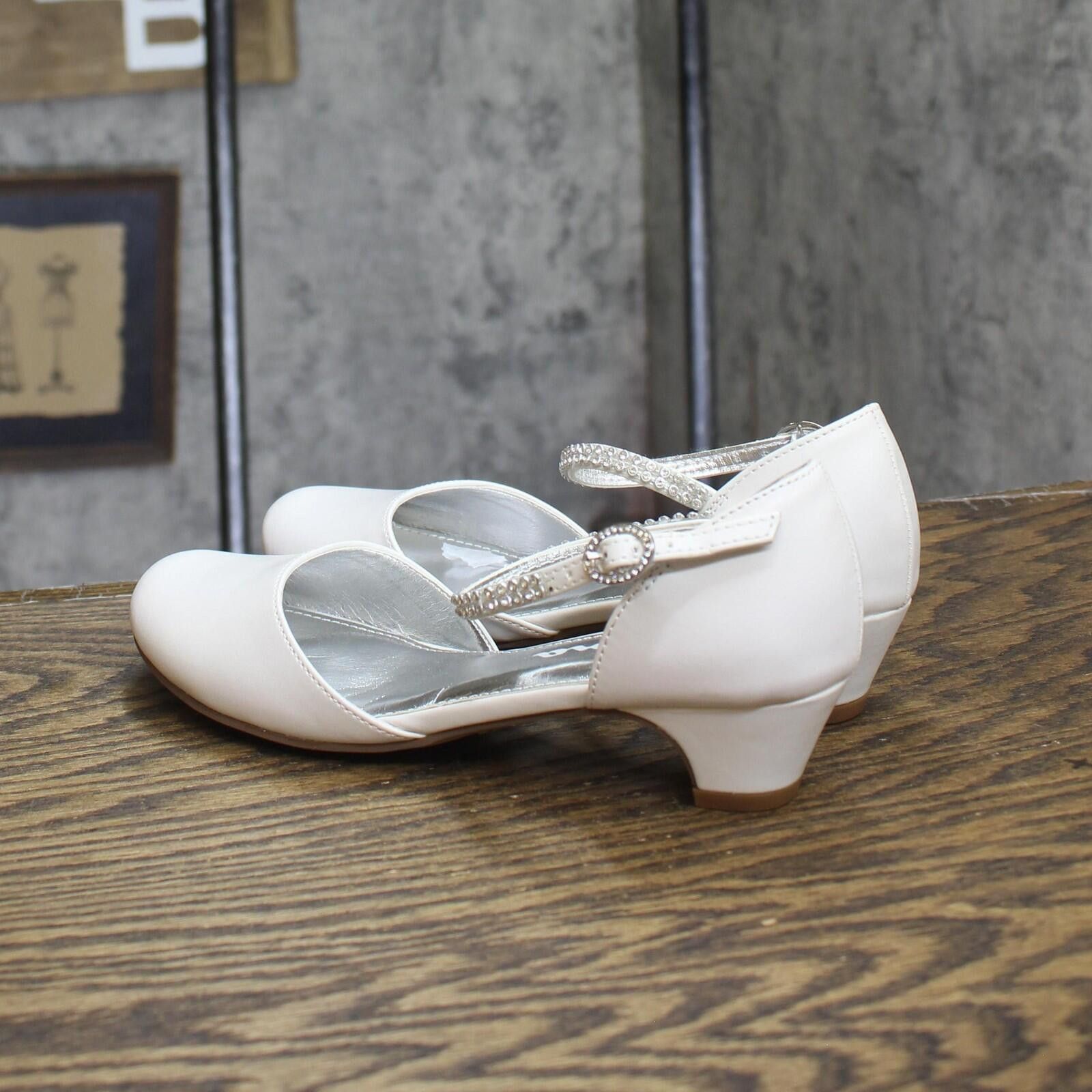 If Six Was Nine Nina Girls Cera Low Embellished Pump Heels Cera White 3 Size US 5 / EU 37 - 2 Thumbnail