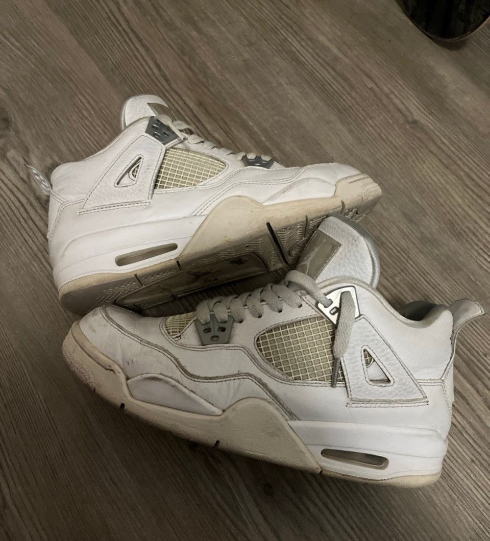 image of Jordan Vintage 2017 Jordan 4 Pure Money Shoes in White, Men's