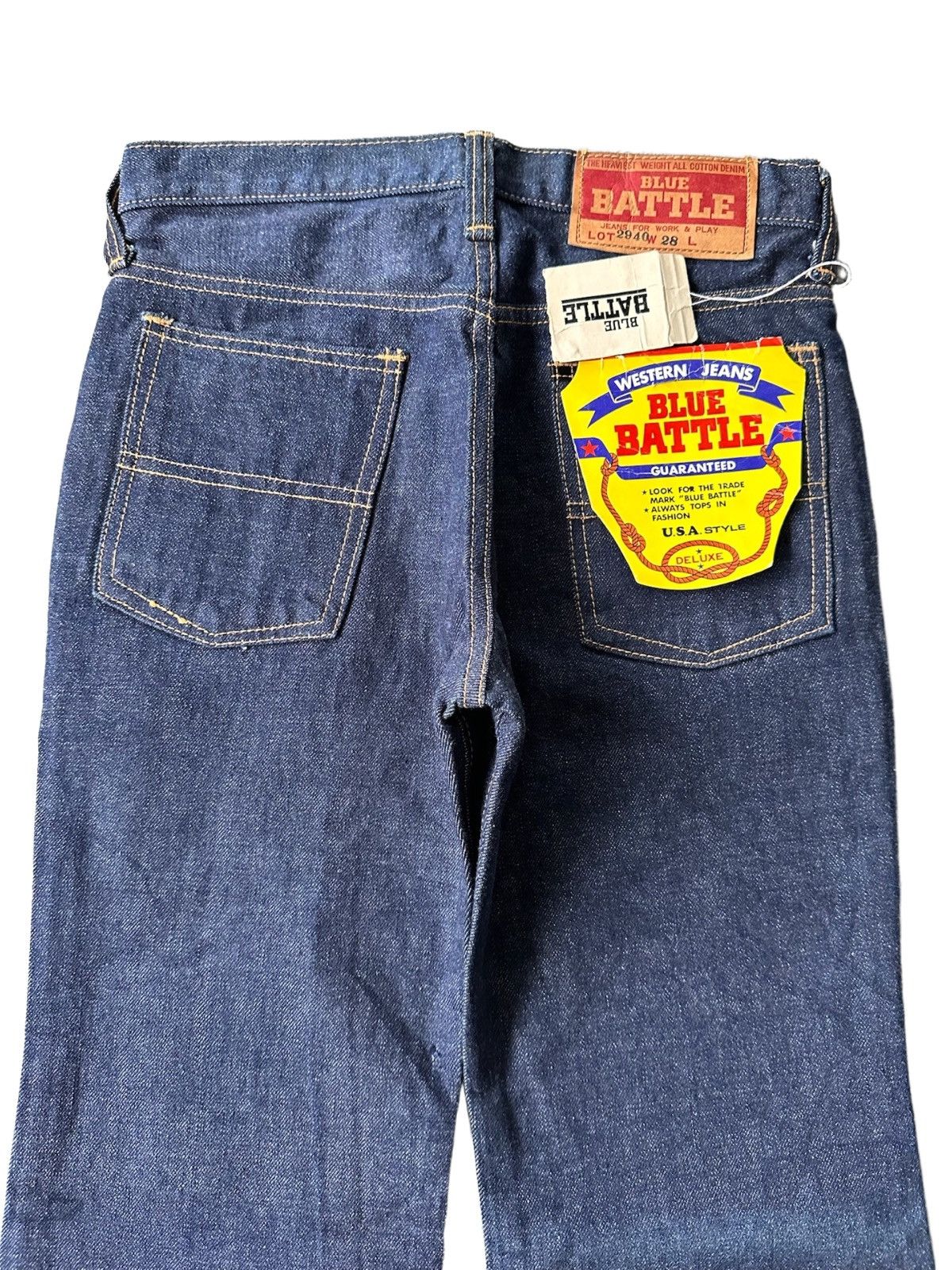 Japanese Brand Vintage Blue Battle Japanese Denim Flare Bell Bottom Jeans Size US 28 / EU 44 - 11 Thumbnail
