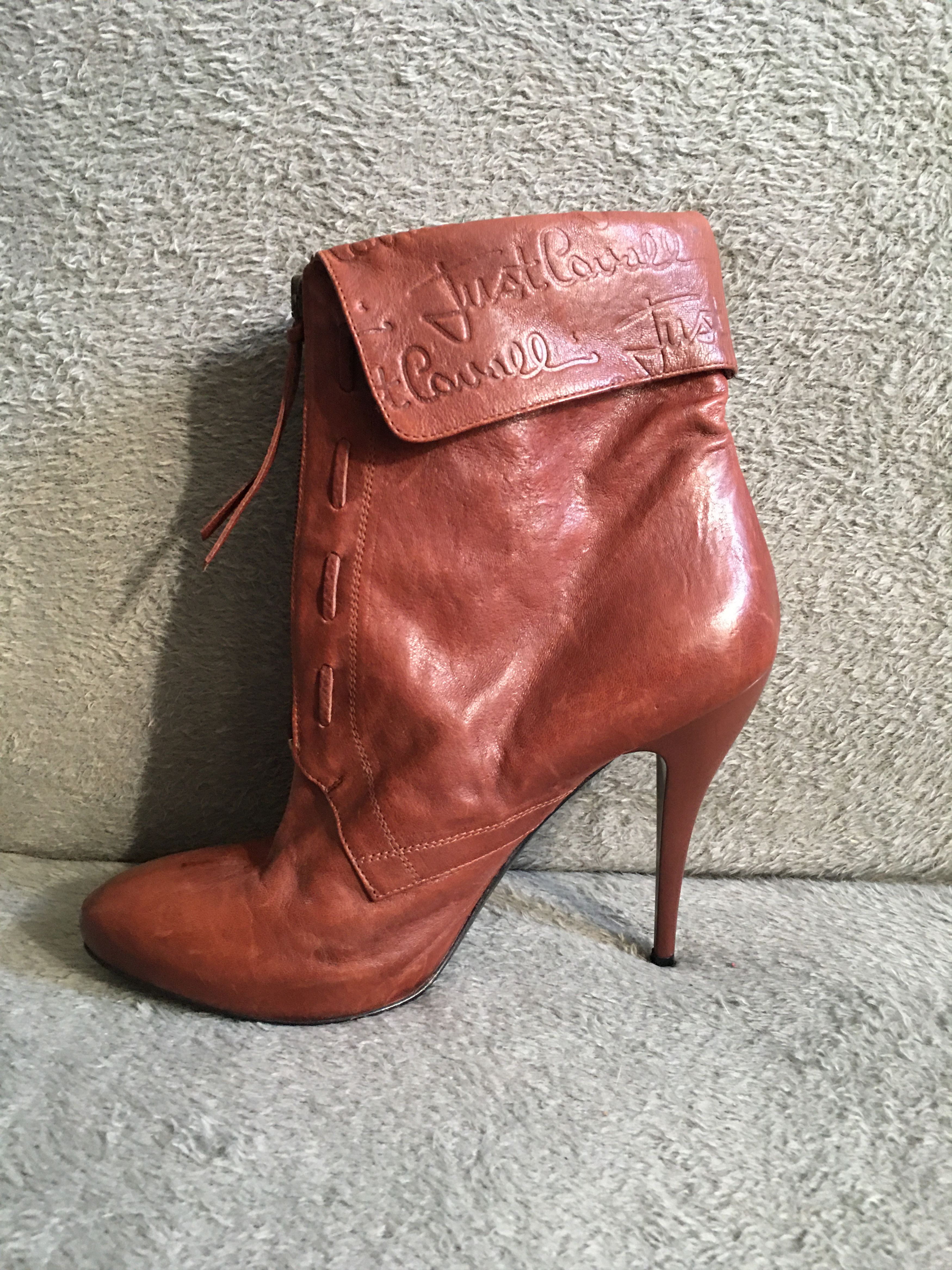 Just Cavalli Just Cavalli Leather Ankle Boots Logo Embossing EU 40 Size US 10 / IT 40 - 5 Thumbnail