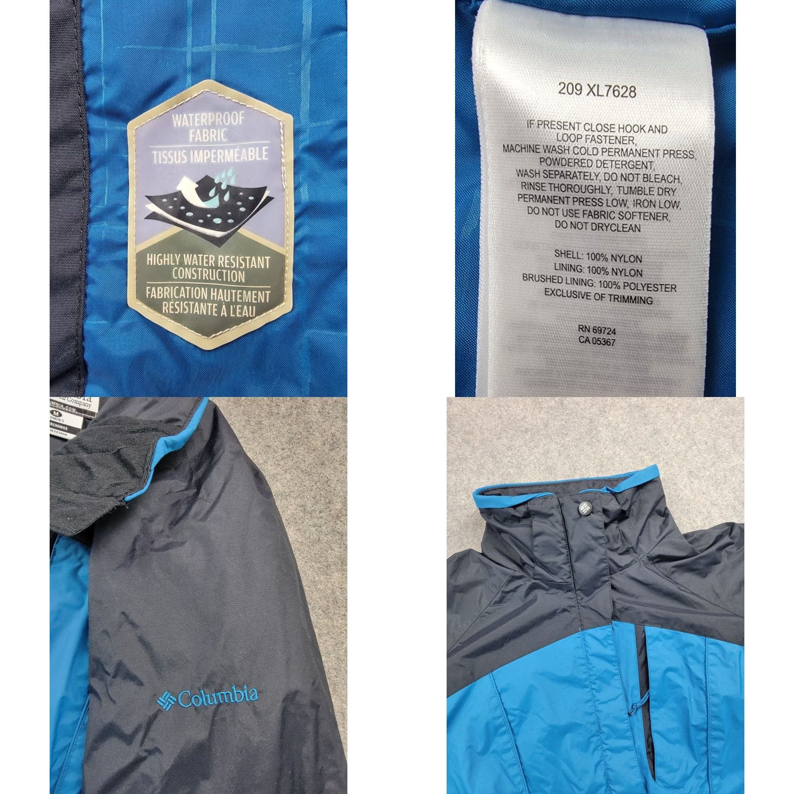 Vintage Columbia Interchange Jacket Womens Medium Blue Black Shell Water Resistant Size M / US 6-8 / IT 42-44 - 9 Thumbnail