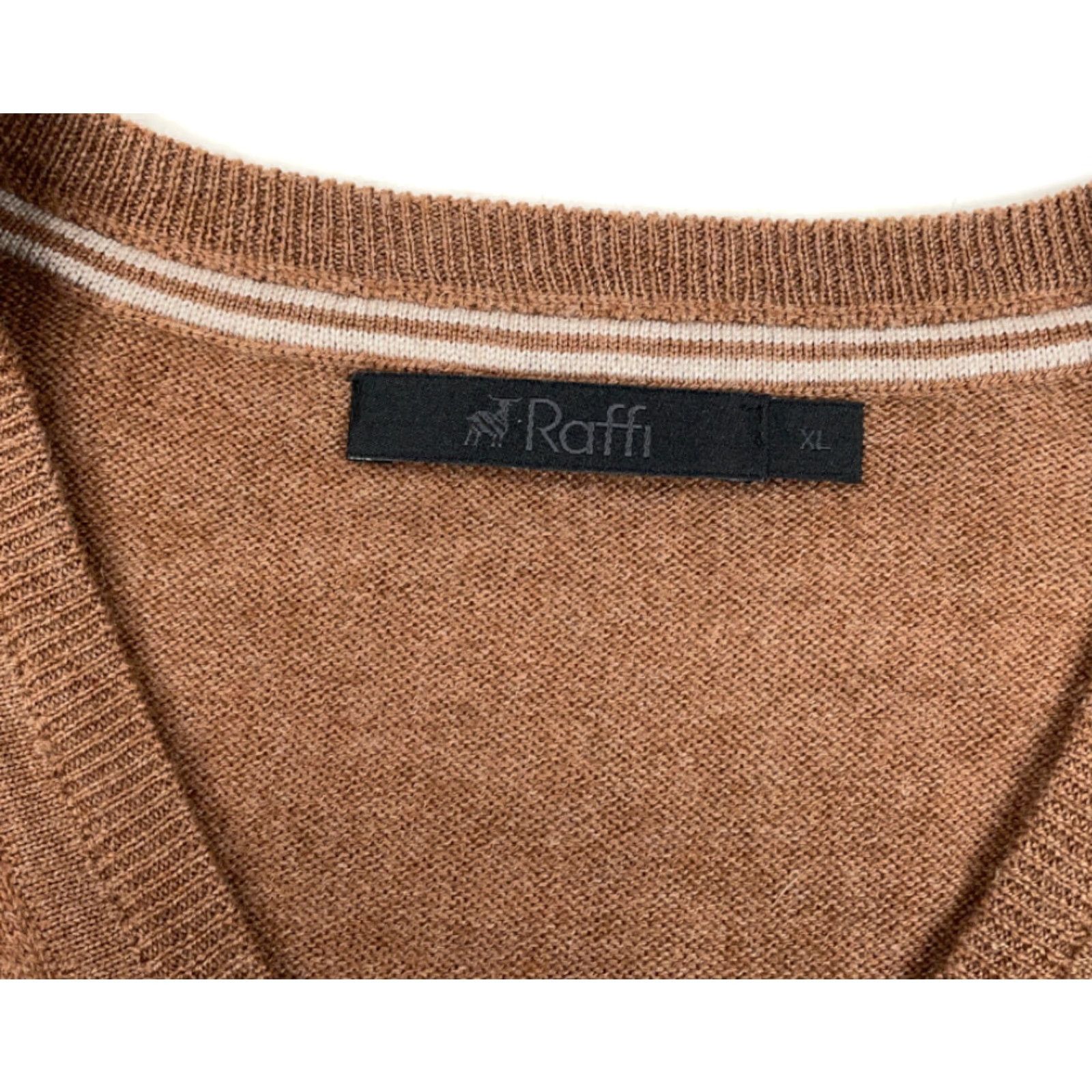 Vintage VTG 90s Brown Merino Wool V-Neck Sweater Vest Adult XL Lightweight Pullover Knit Mens Raffi Size US XL / EU 56 / 4 - 4 Thumbnail