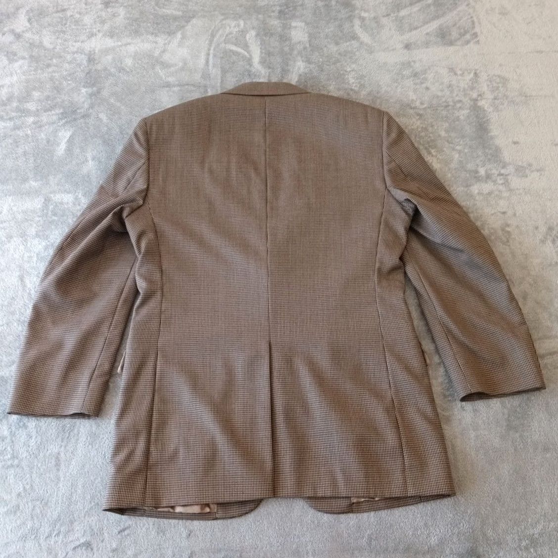 Jos. A. Bank Jos A Bank Blazer Mens 38 Beige Houndstooth Wool Two Button Single Vent Size 38R - 2 Thumbnail