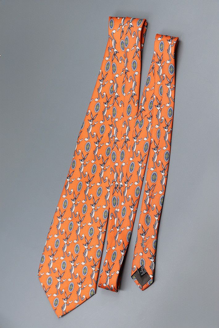 Warner Bros Vintage 1996 Looney Tunes Bugs Bunny Silk Tie Size ONE SIZE - 8 Thumbnail