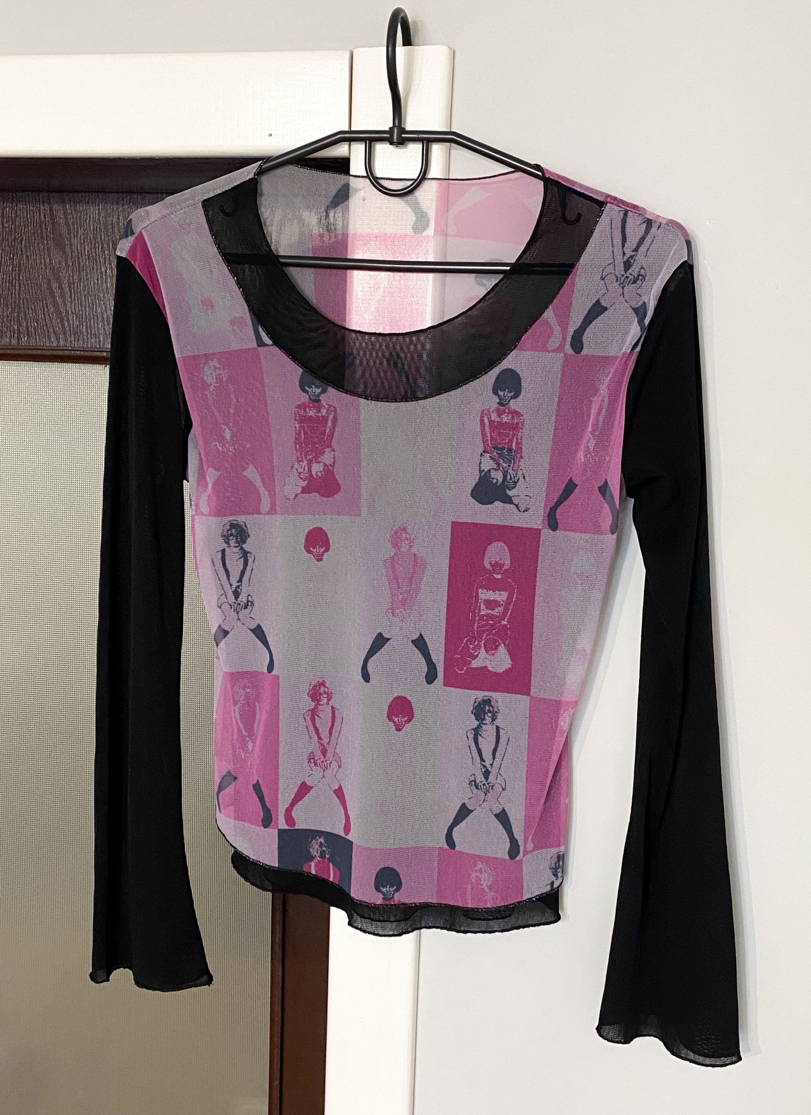 Japanese Brand Vintage Mesh Long Sleeve Top Gaultier Style Size M / US 6-8 / IT 42-44 - 3 Thumbnail