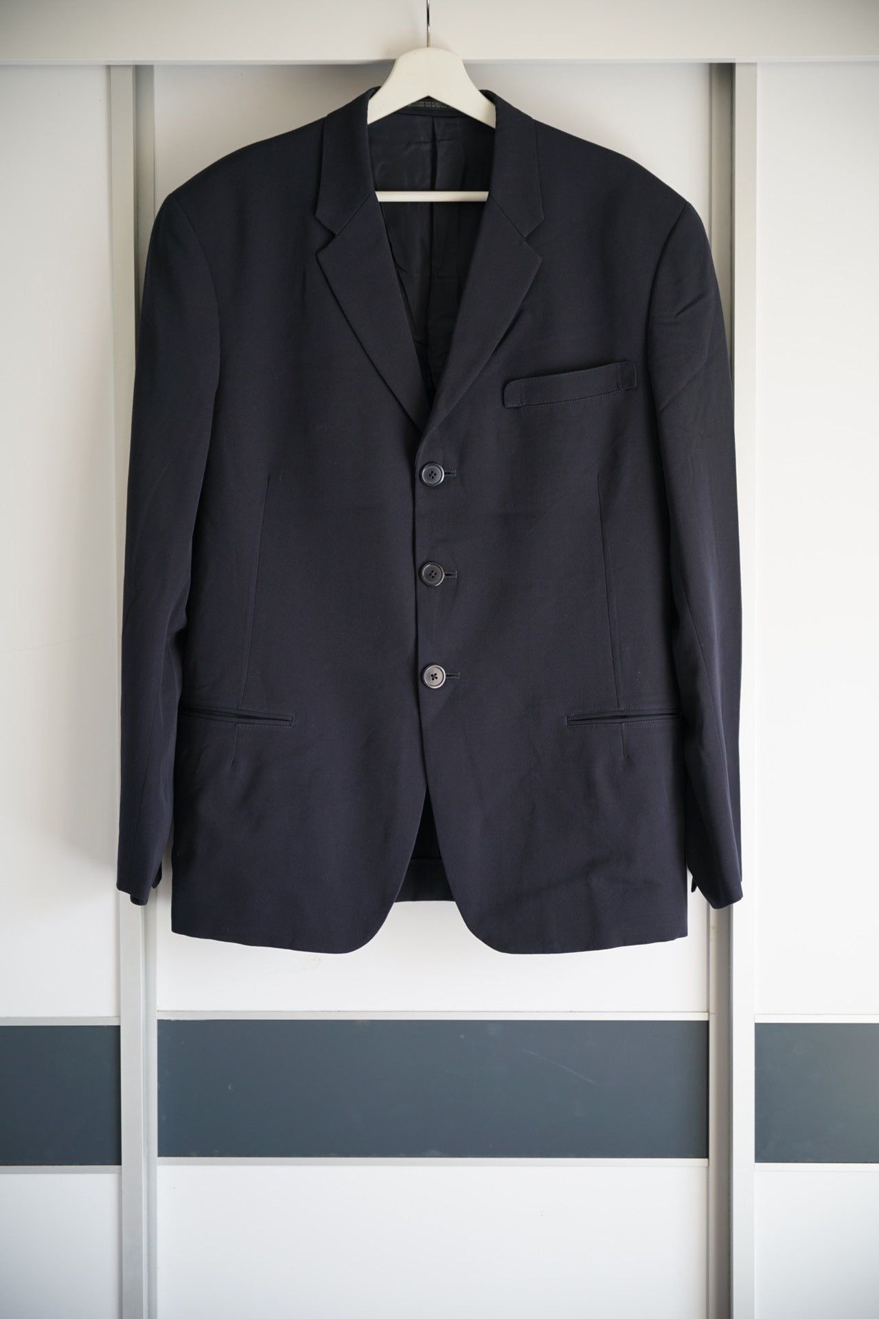 image of Yohji Yamamoto 80's Ticket Pocket Wool Suit in Grey, Men's (Size Small)