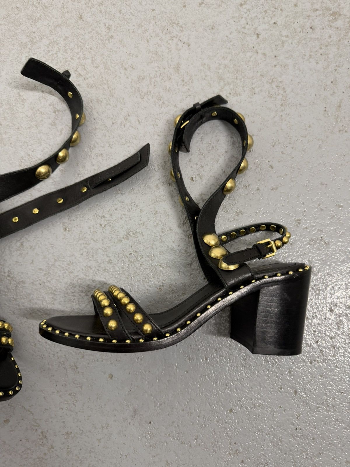 ASH Ash Studded Leather Heel Sandals Size US 6 / IT 36 - 2 Thumbnail