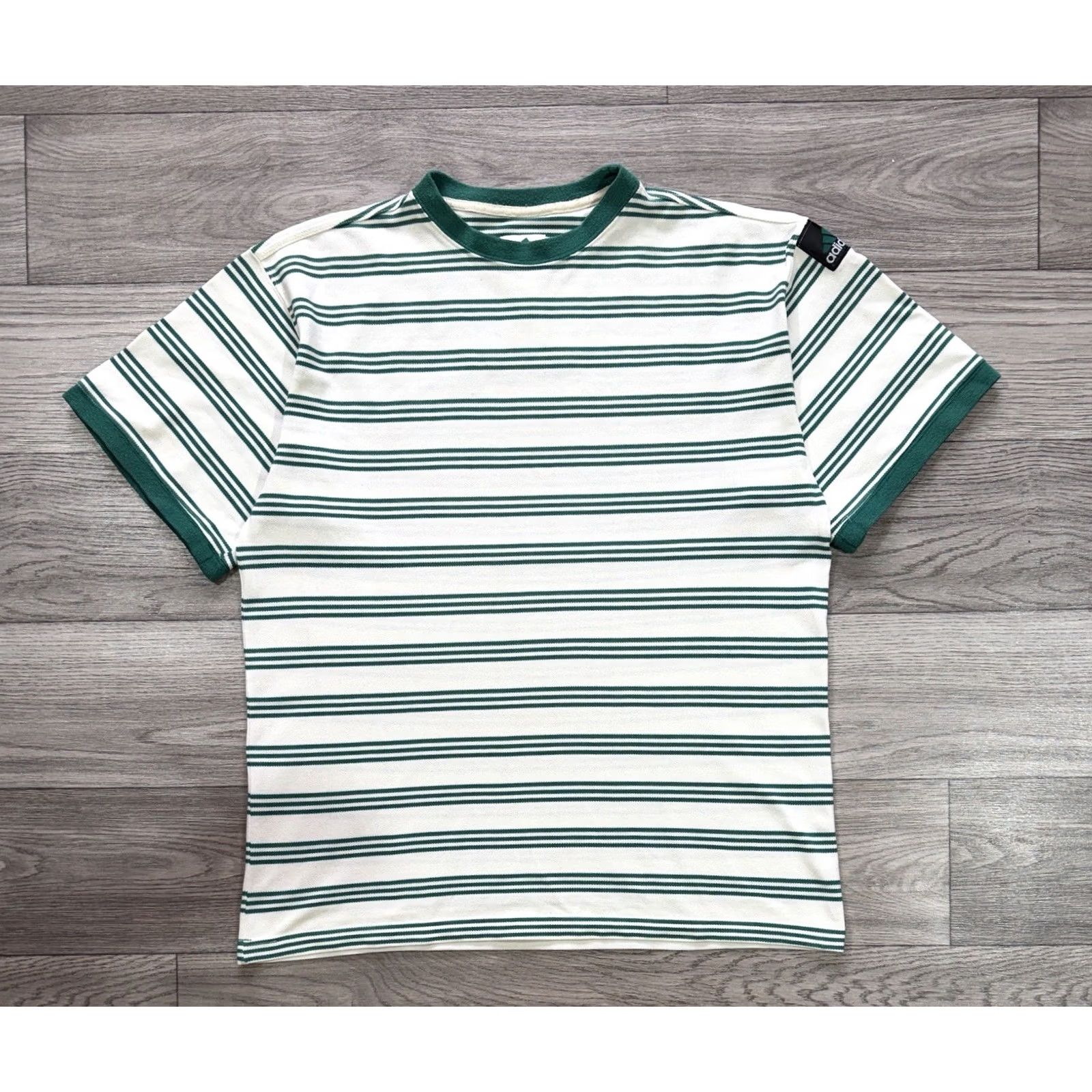Adidas Adidas Equipment Vintage 90s Striped Short Sleeve T-Shirt White Green Size L Mens T-Shirt Size US L / EU 52-54 / 3 - 2 Thumbnail