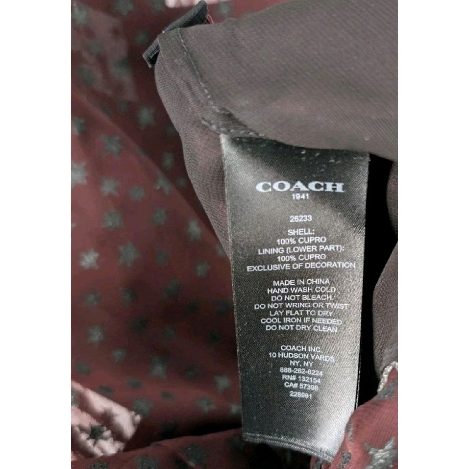 Coach Coach 1941 Runway Star Print Sheer Prairie Crimson Boho Tie Dress Adults 8 Red Cupro Short Sleeve Slip Dress Womens Size M / US 6-8 / IT 42-44 - 5 Thumbnail