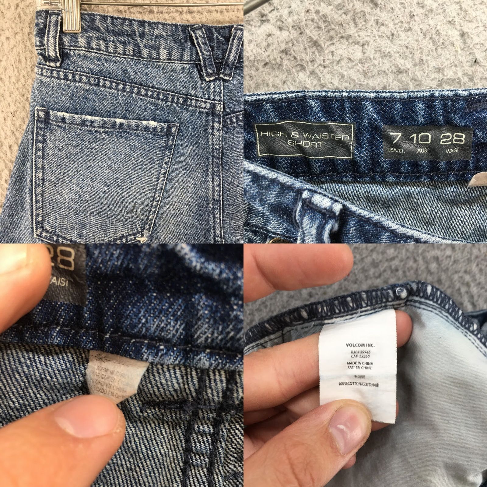 Volcom Volcom Cut-Off Shorts Womens 7 Denim Mid Rise Distressed Zip Blue 30x2 Casual Womens Size 28" / US 6 / IT 42 - 9 Thumbnail