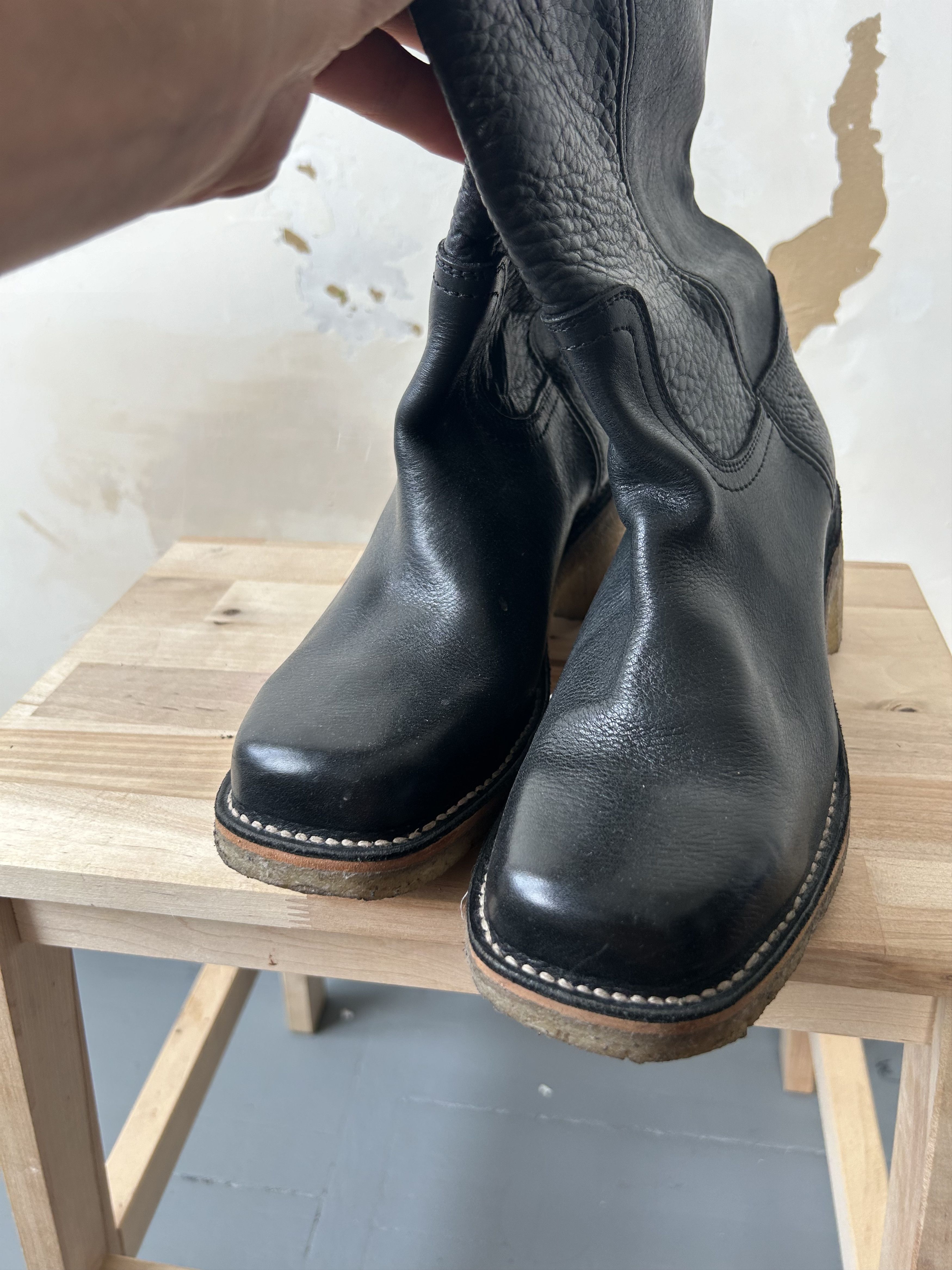 Frye FRYE Boots Womens 'Veronica' Tall Leather Slouchy Moto Size US 9 / IT 39 - 4 Thumbnail