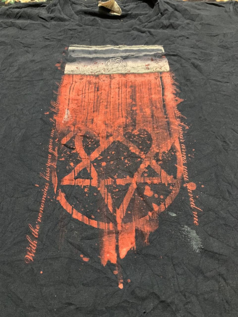 Band Tees HIM Heartagram Razor Blade Gothic Rock trash! Size US L / EU 52-54 / 3 - 4 Thumbnail