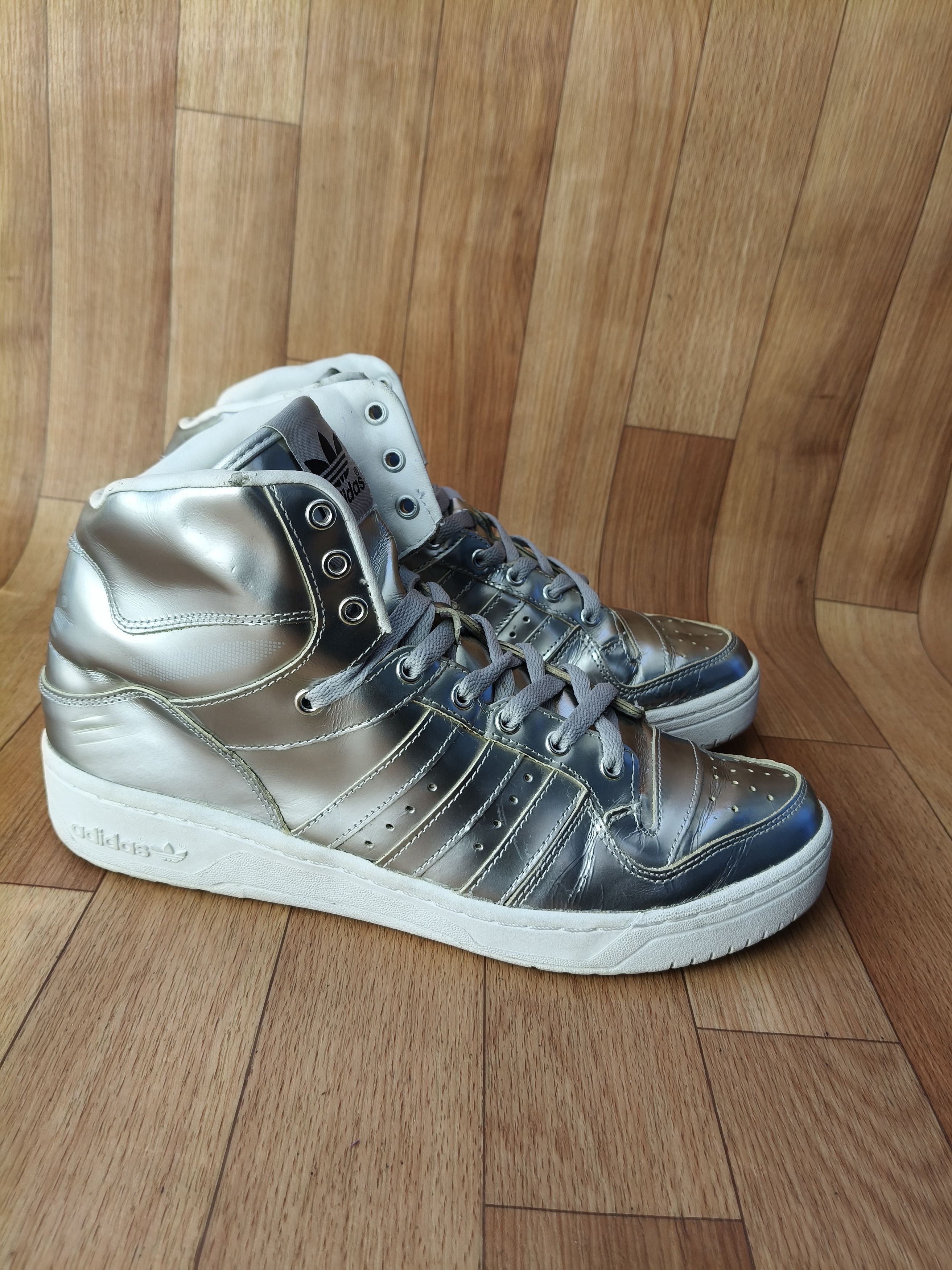 Adidas × Jeremy Scott Jeremy Scott liquid silver sneakers Size US 10 / EU 43 - 8 Thumbnail