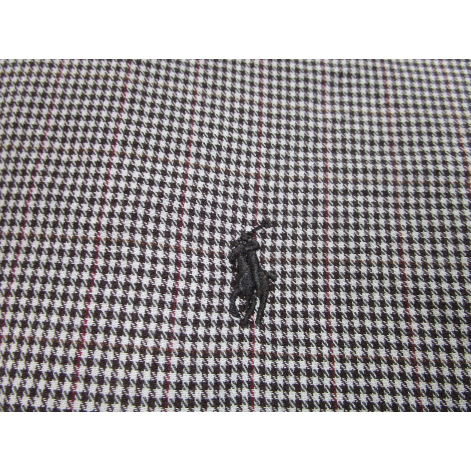 Ralph Lauren Ralph Lauren Yarmouth Shirt Mens 16 Brown Mini Houndstooth Button Up Long Sleeve - Button-Down, Plaid, Cotton, Regular Fit, Classic Theme, Men Size US L / EU 52-54 / 3 - 3 Thumbnail