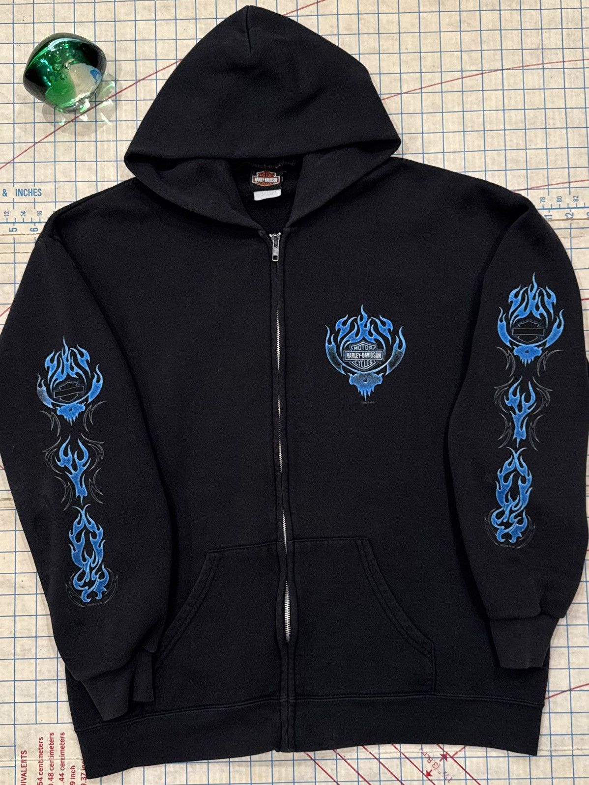 Harley Davidson Harley Davidson Blue Flames Full Zip Hoodie Honolulu Mens XL Size US XL / EU 56 / 4 - 2 Thumbnail