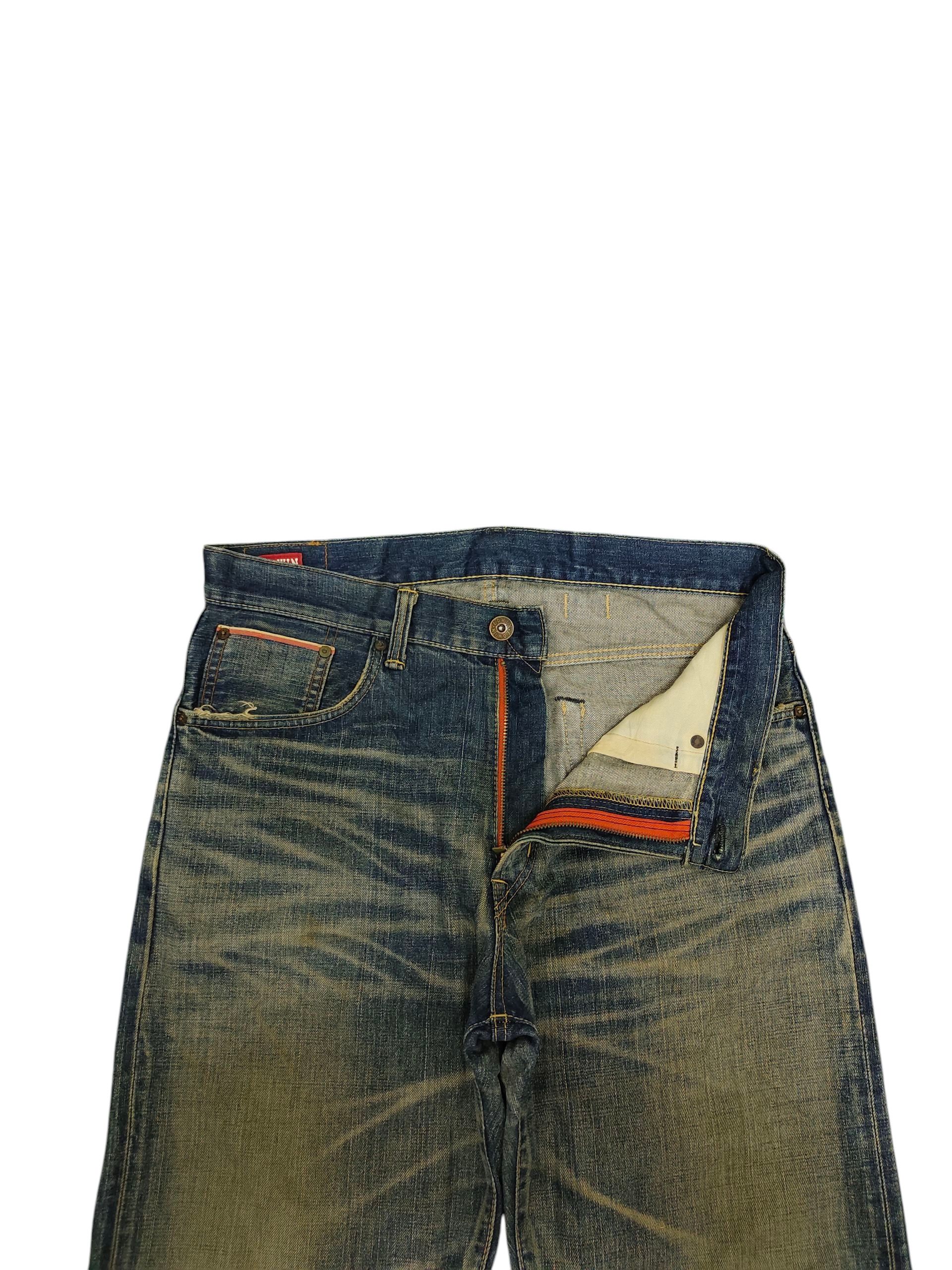 Kapital Vintage Edwin 505Z Selvage Clawmark Distress Denim Jeans Size US 35 - 7 Thumbnail