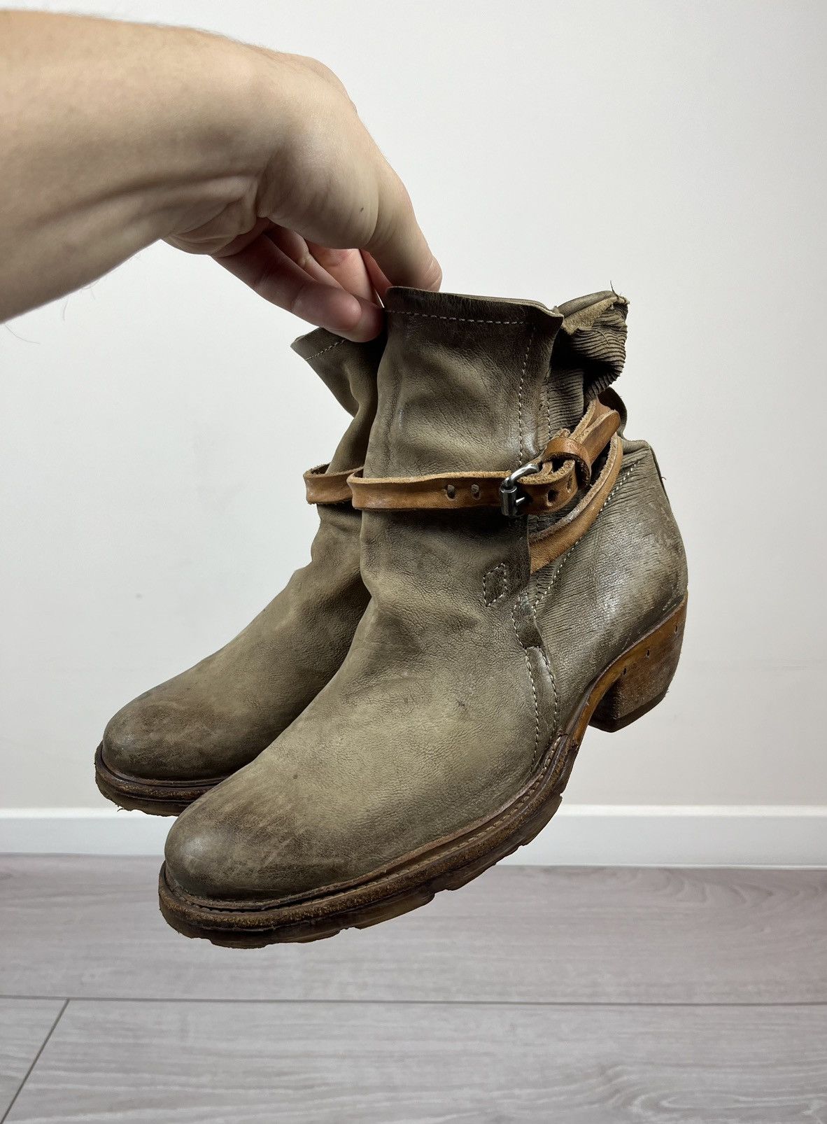 A.S.98 A.S. 98 Airsteps Avante Garde Beige Leather Heel Boots Size US 8 / IT 38 - 3 Thumbnail