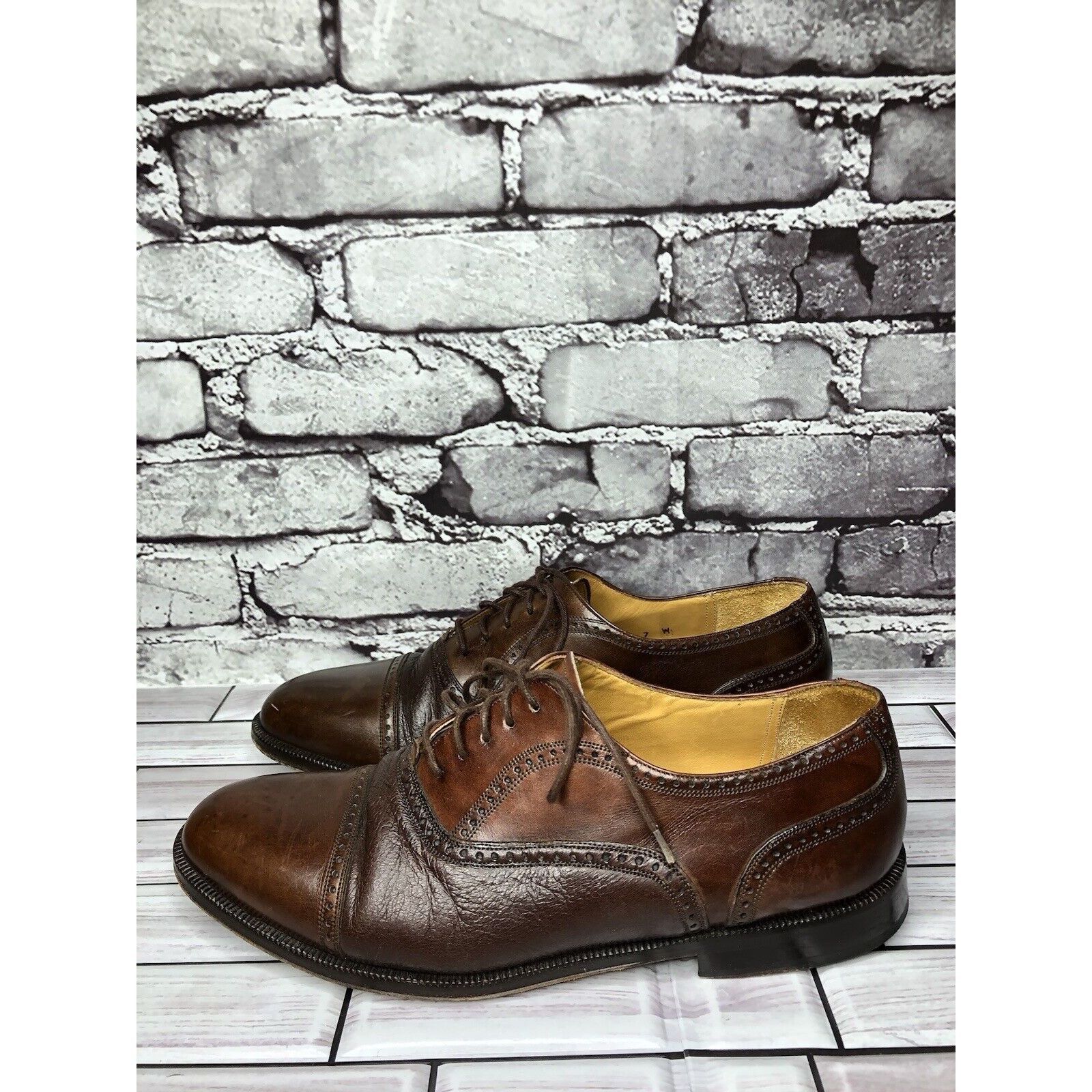 Mezlan Mezlan Florence Coffee Brown Leather Pebbled CapToe Oxford S Size US 7 / EU 40 - 9 Thumbnail