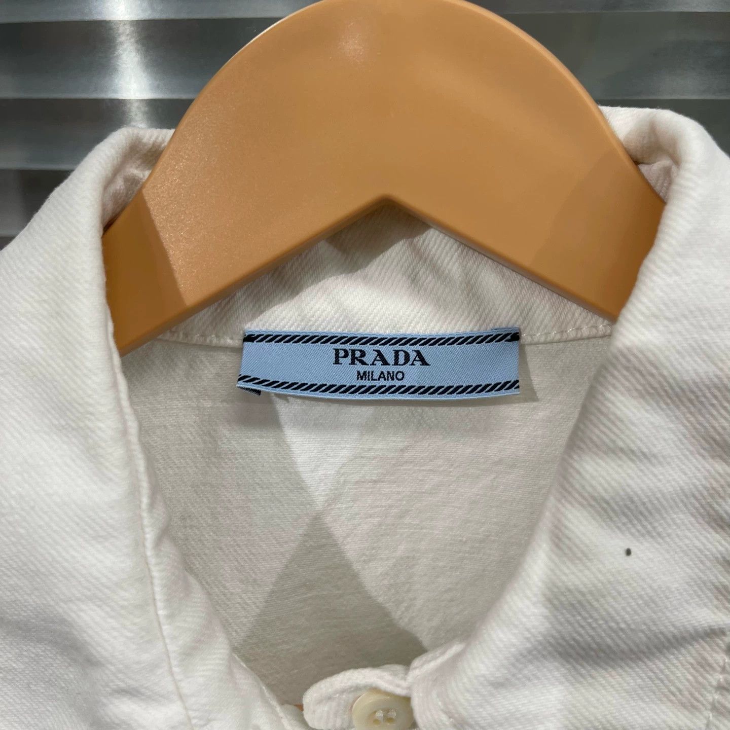 Prada Prada Denim Short-Sleeve Triangle Logo Jacket 42 Size M / US 6-8 / IT 42-44 - 3 Thumbnail