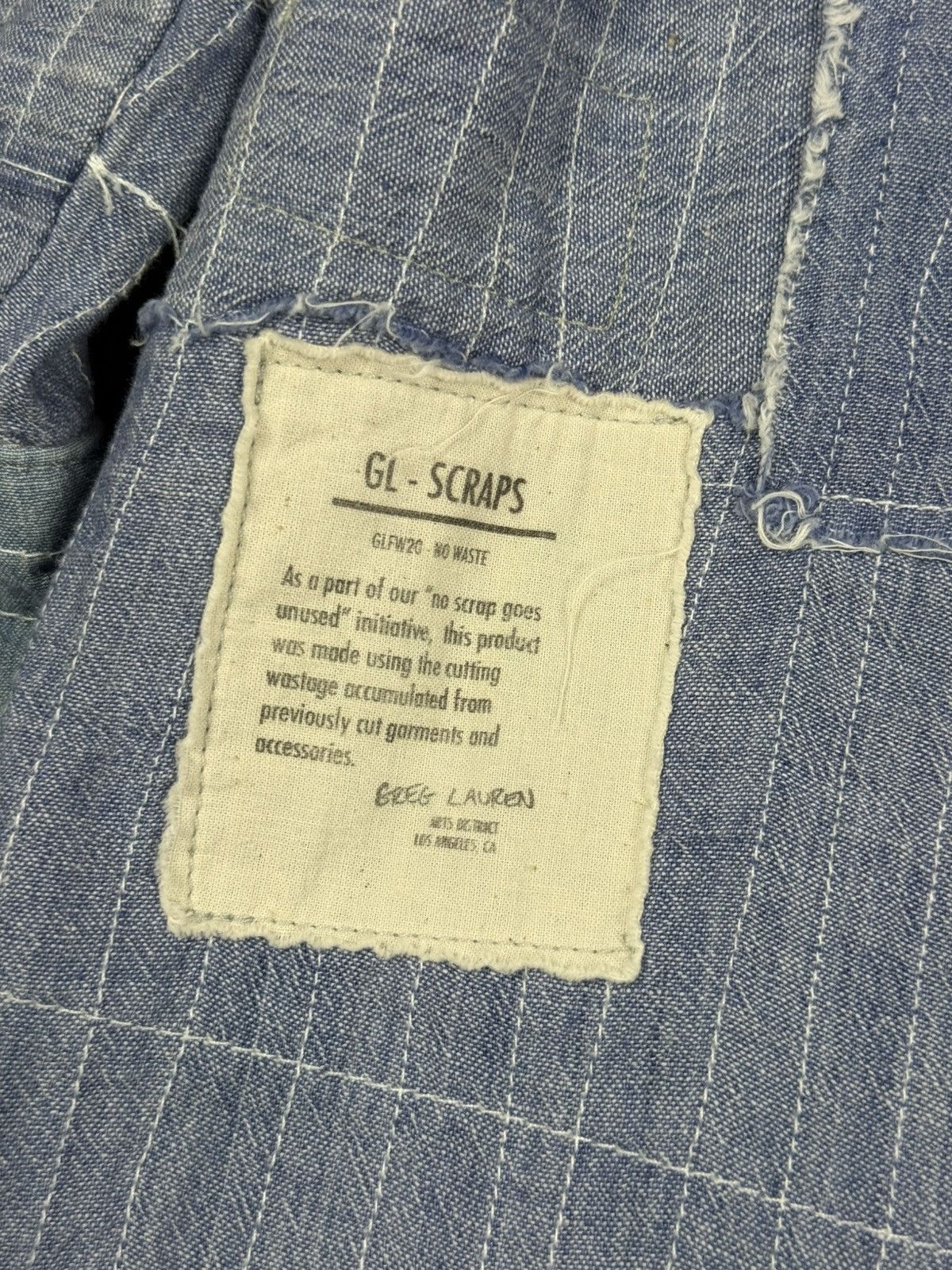 Greg Lauren Chambray Stitchwork Shawl Collar Boxy Size US L / EU 52-54 / 3 - 6 Thumbnail