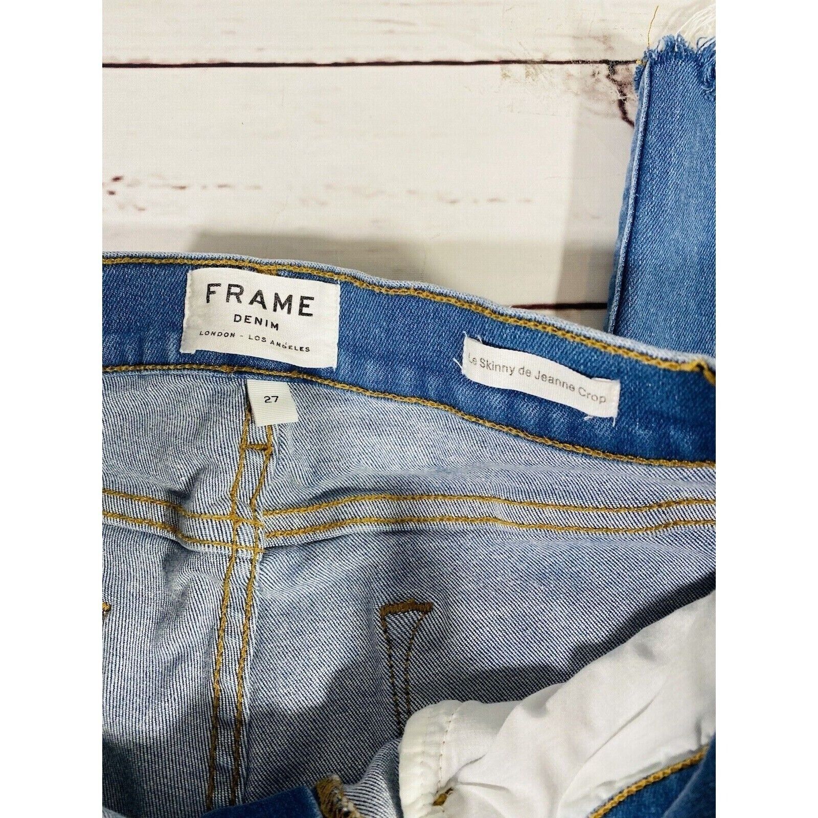 Frame FRAME Le Skinny de Jeanne Crop Jeans Womens Size 27 Raw Hem Size 27" / US 4 / IT 40 - 5 Thumbnail