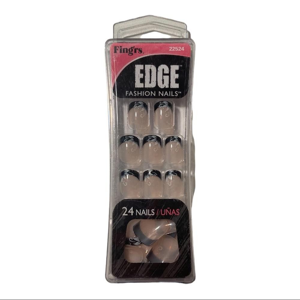 Designer NIB Black Tip Press On Nails Size ONE SIZE - 1 Thumbnail