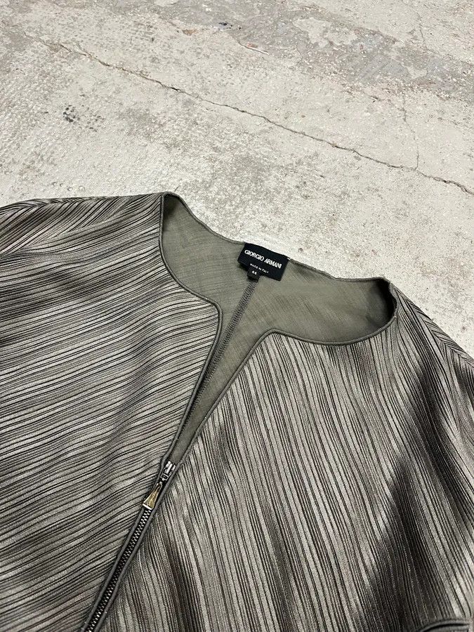 Giorgio Armani SS2012 Giorgio Armani Pleated Striped Grey Jacket Size M / US 6-8 / IT 42-44 - 6 Thumbnail